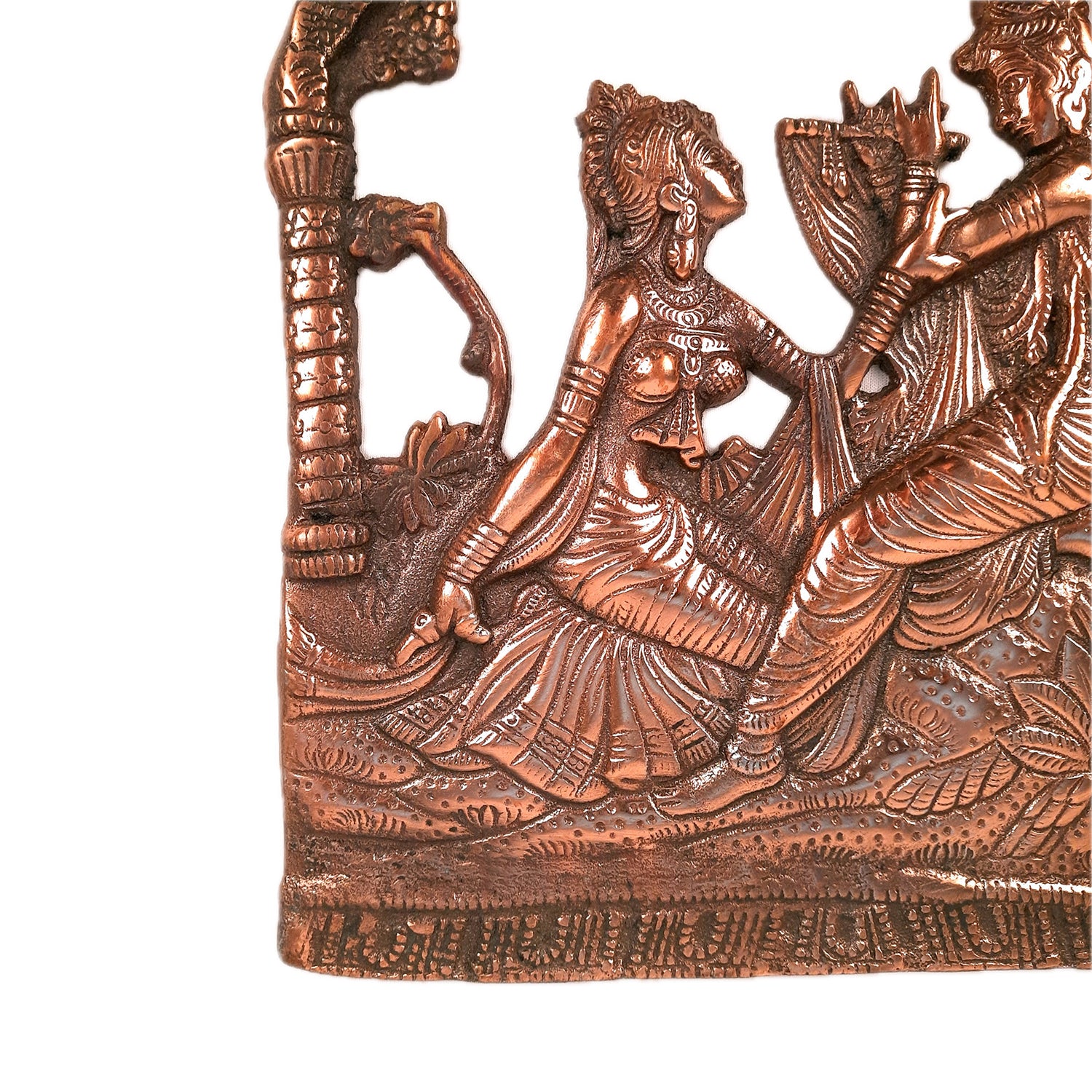 Radha Krishna Idol Wall Hanging Art | Radhe Krishna Wall Statue Murti | Religious Gifts | Wedding Gift for Couples - for Home, Living Room, Office, Puja , Entrance Decoration - 14 Inch - Apkamart