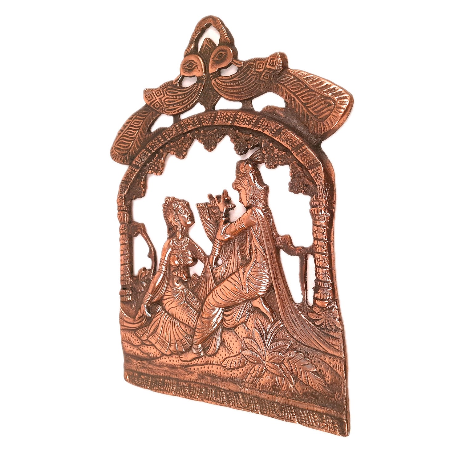 Radha Krishna Idol Wall Hanging Art | Radhe Krishna Wall Statue Murti | Religious Gifts | Wedding Gift for Couples - for Home, Living Room, Office, Puja , Entrance Decoration - 14 Inch - Apkamart