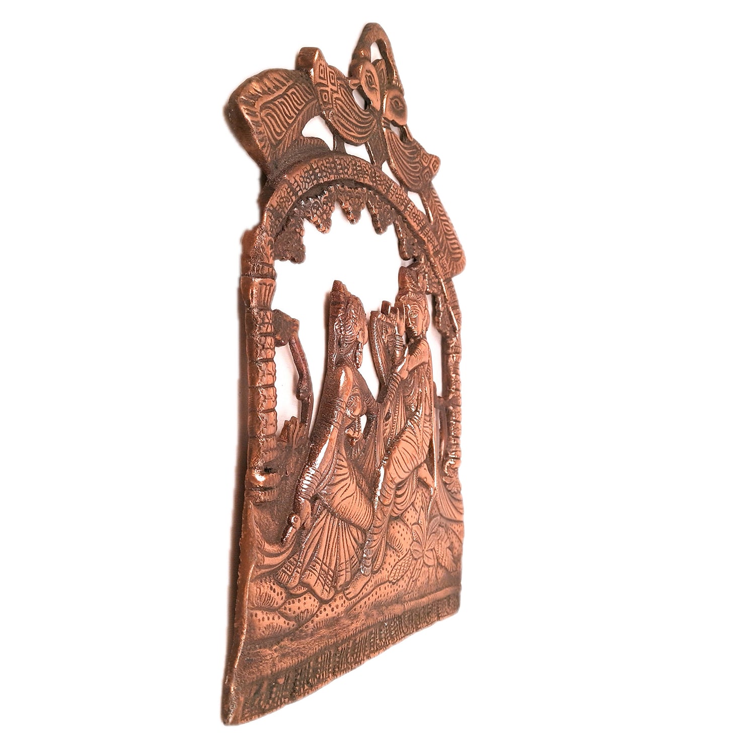 Radha Krishna Idol Wall Hanging Art | Radhe Krishna Wall Statue Murti | Religious Gifts | Wedding Gift for Couples - for Home, Living Room, Office, Puja , Entrance Decoration - 14 Inch - Apkamart