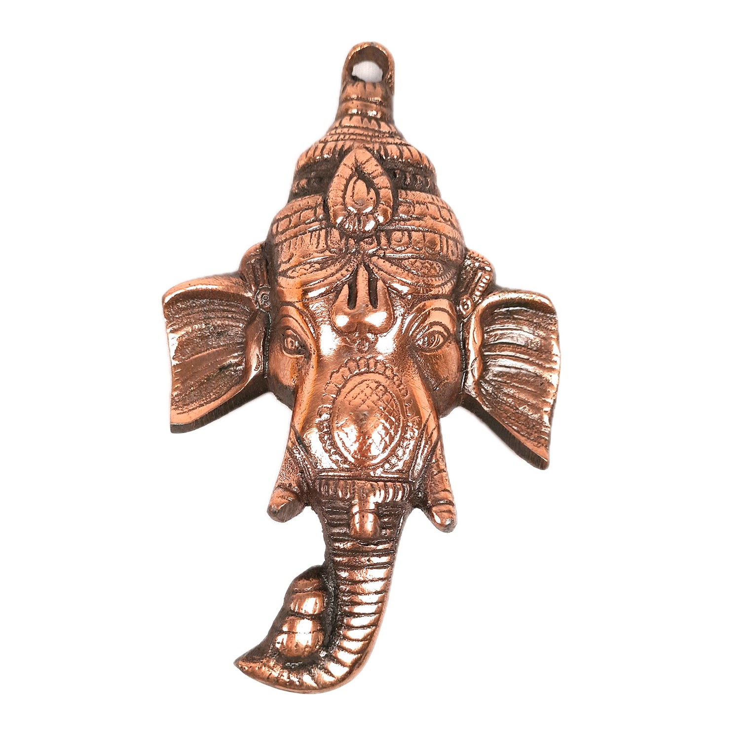 Ganesh Wall Hanging Idol | Lord Ganesha Face Wall Statue Decor - For Puja, Home & Entrance Living Room & Gift - 7 Inch - Apkamart