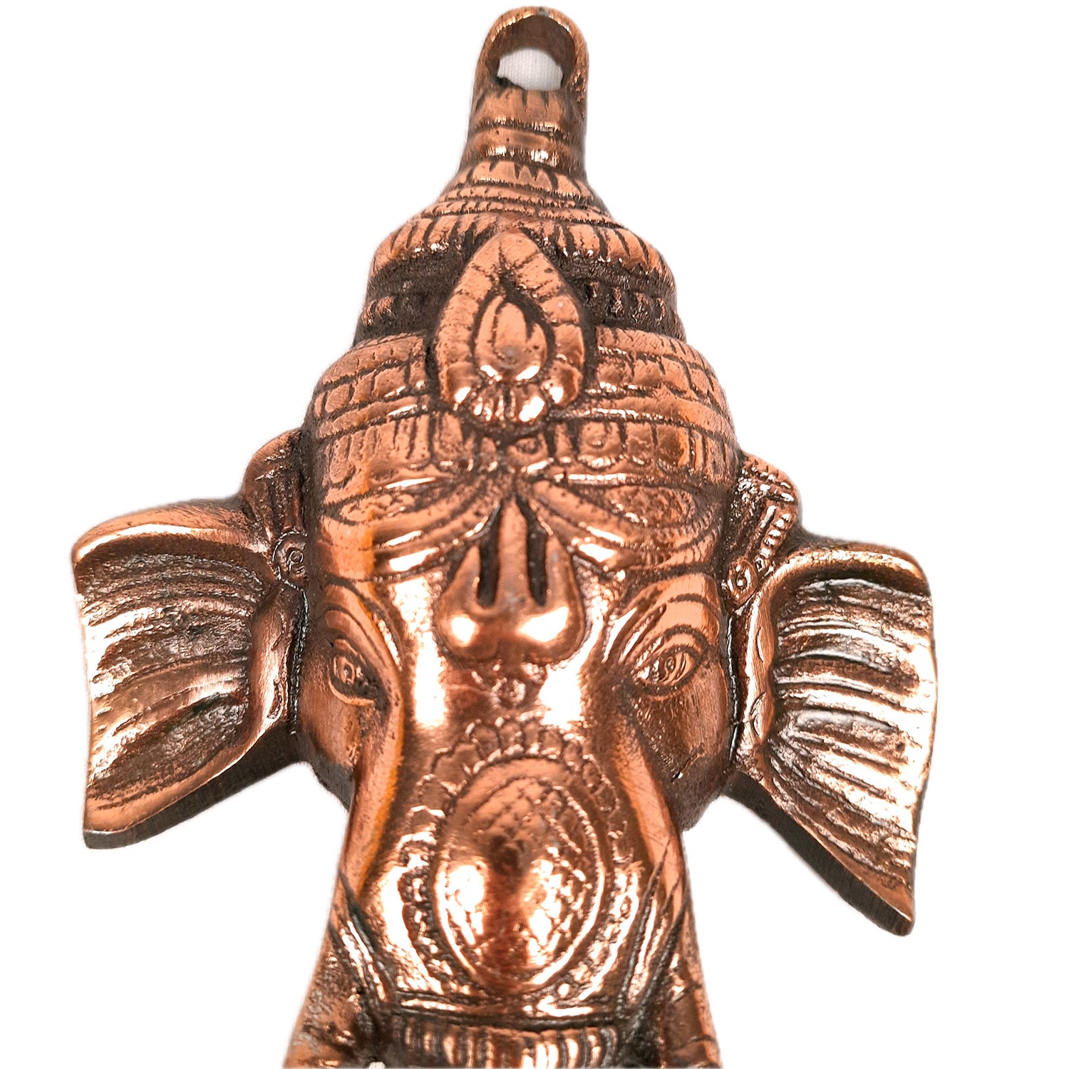 Ganesh Wall Hanging Idol | Lord Ganesha Face Wall Statue Decor - For Puja, Home & Entrance Living Room & Gift - 7 Inch - Apkamart