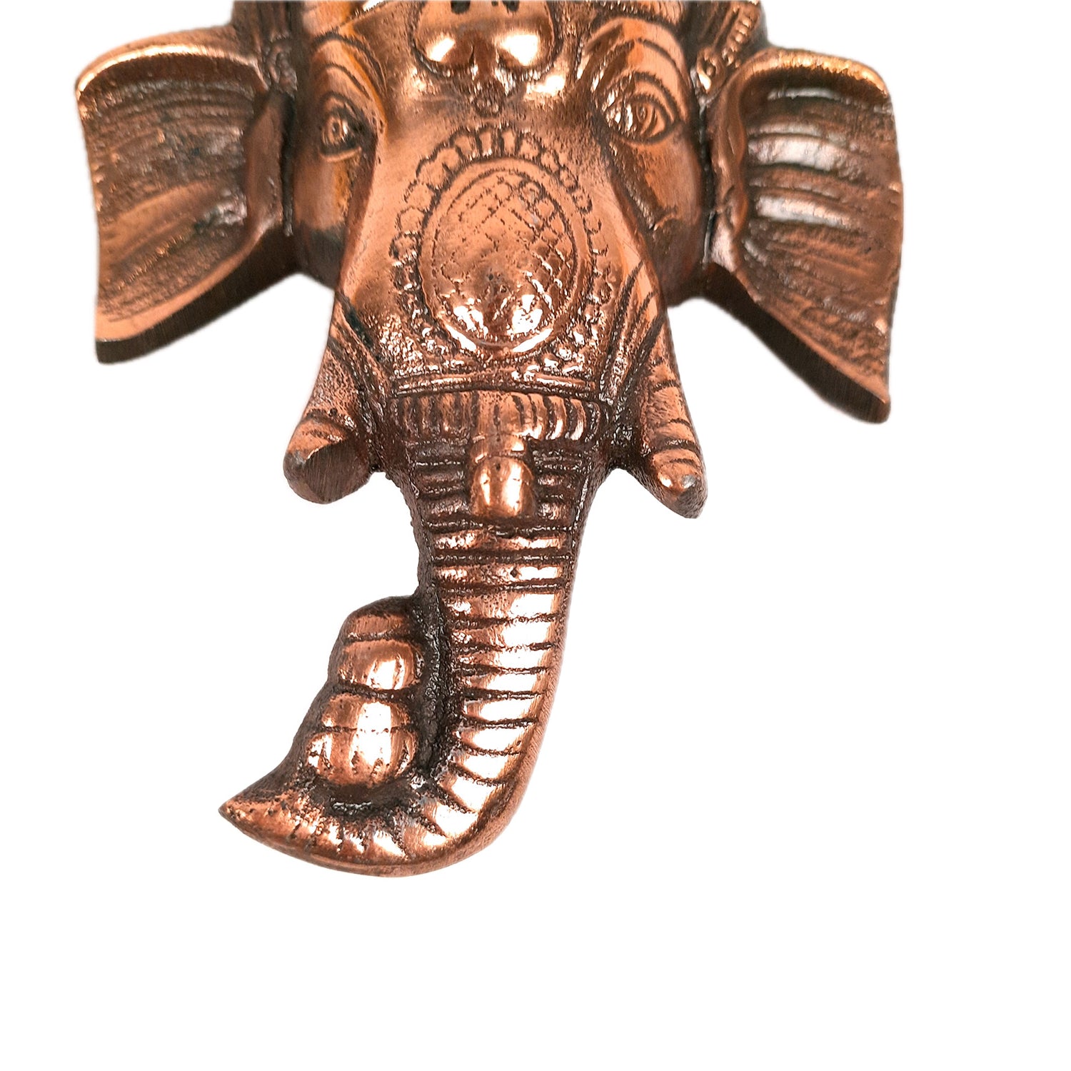 Ganesh Wall Hanging Idol | Lord Ganesha Face Wall Statue Decor - For Puja, Home & Entrance Living Room & Gift - 7 Inch - Apkamart