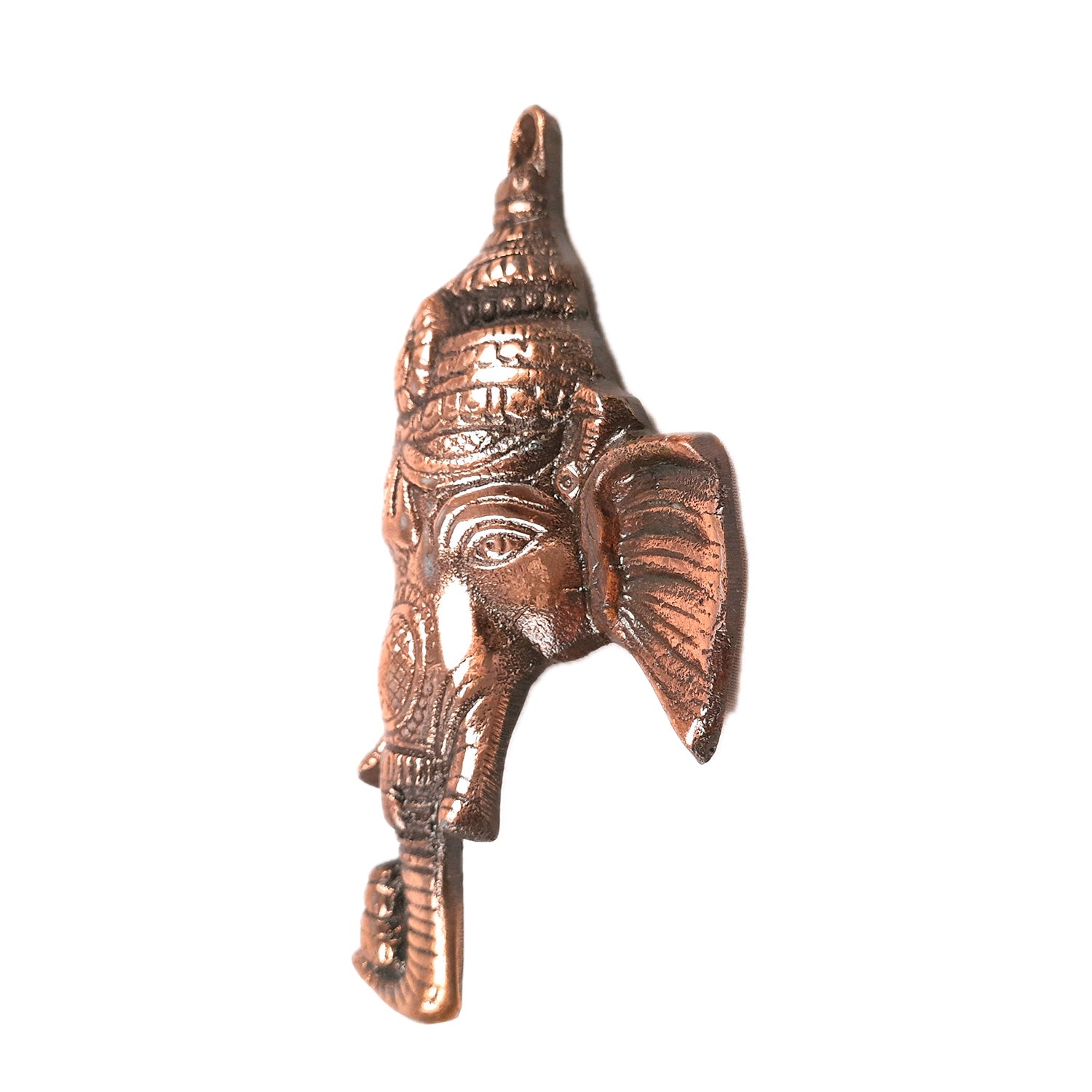 Ganesh Wall Hanging Idol | Lord Ganesha Face Wall Statue Decor - For Puja, Home & Entrance Living Room & Gift - 7 Inch - Apkamart