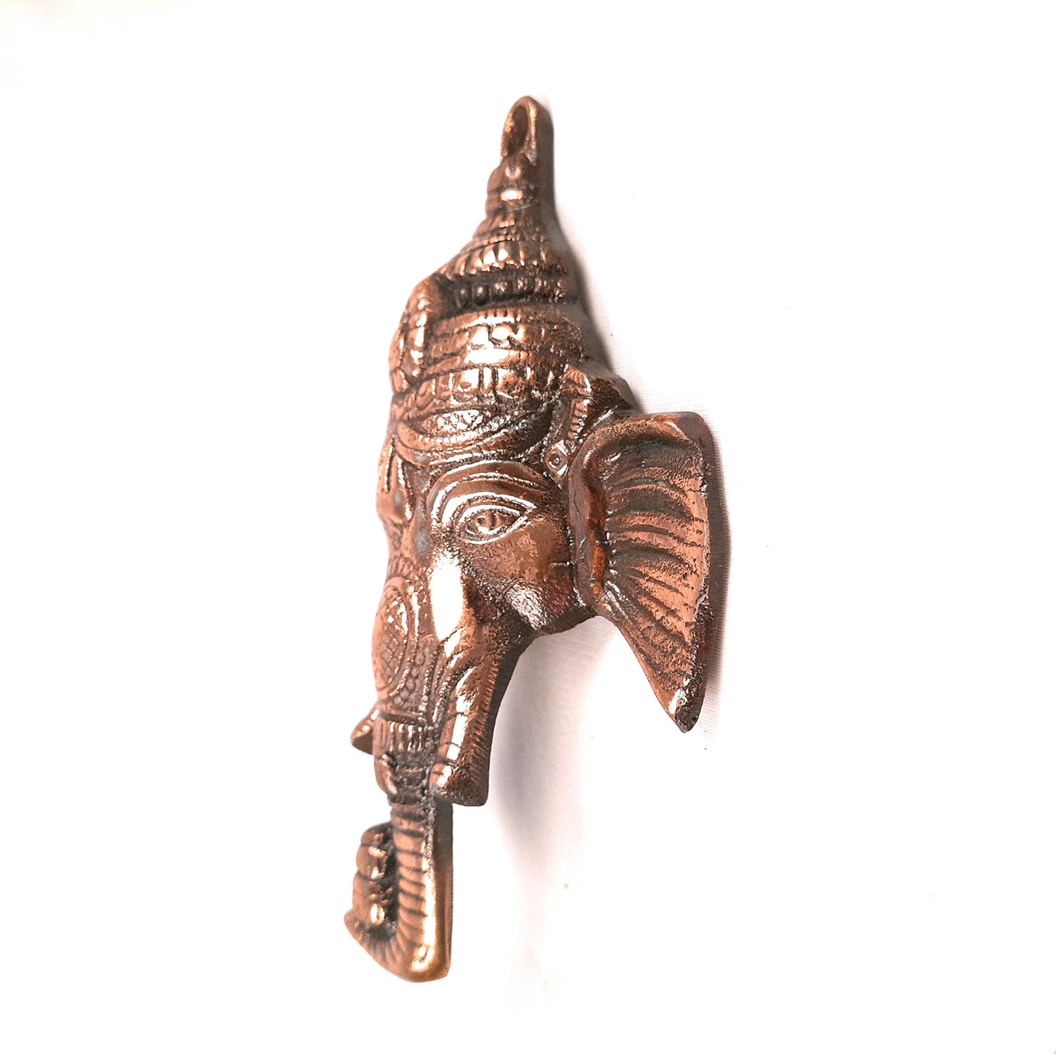 Ganesh Wall Hanging Idol | Lord Ganesha Face Wall Statue Decor - For Puja, Home & Entrance Living Room & Gift - 7 Inch - Apkamart