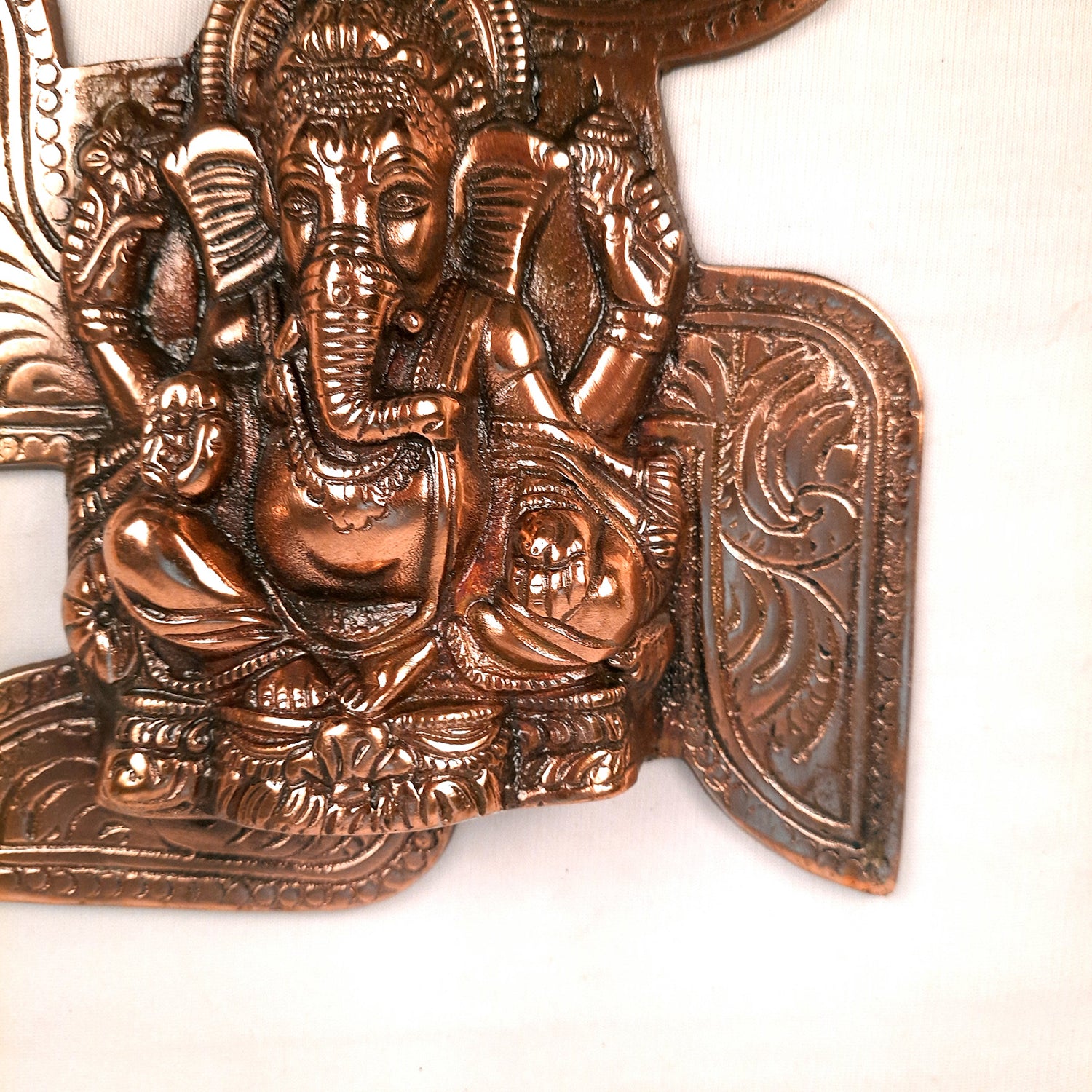 Ganesh Idol Wall Hanging | Lord Ganesha With Swastik Wall Statue Decor - For Puja, Home, Entrance, Living Room & Gift - 8 Inch - Apkamart
