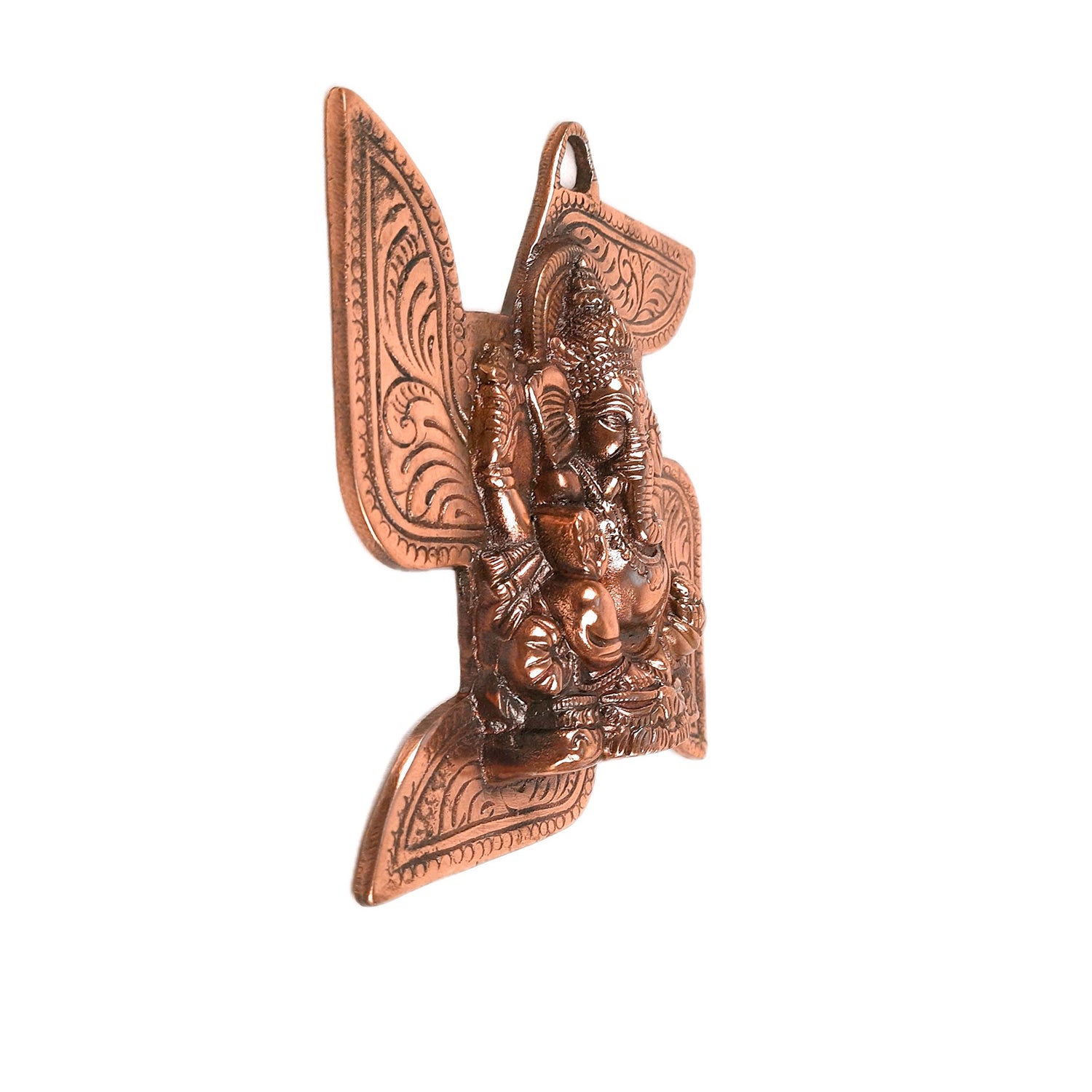 Ganesh Idol Wall Hanging | Lord Ganesha With Swastik Wall Statue Decor - For Puja, Home, Entrance, Living Room & Gift - 8 Inch - Apkamart