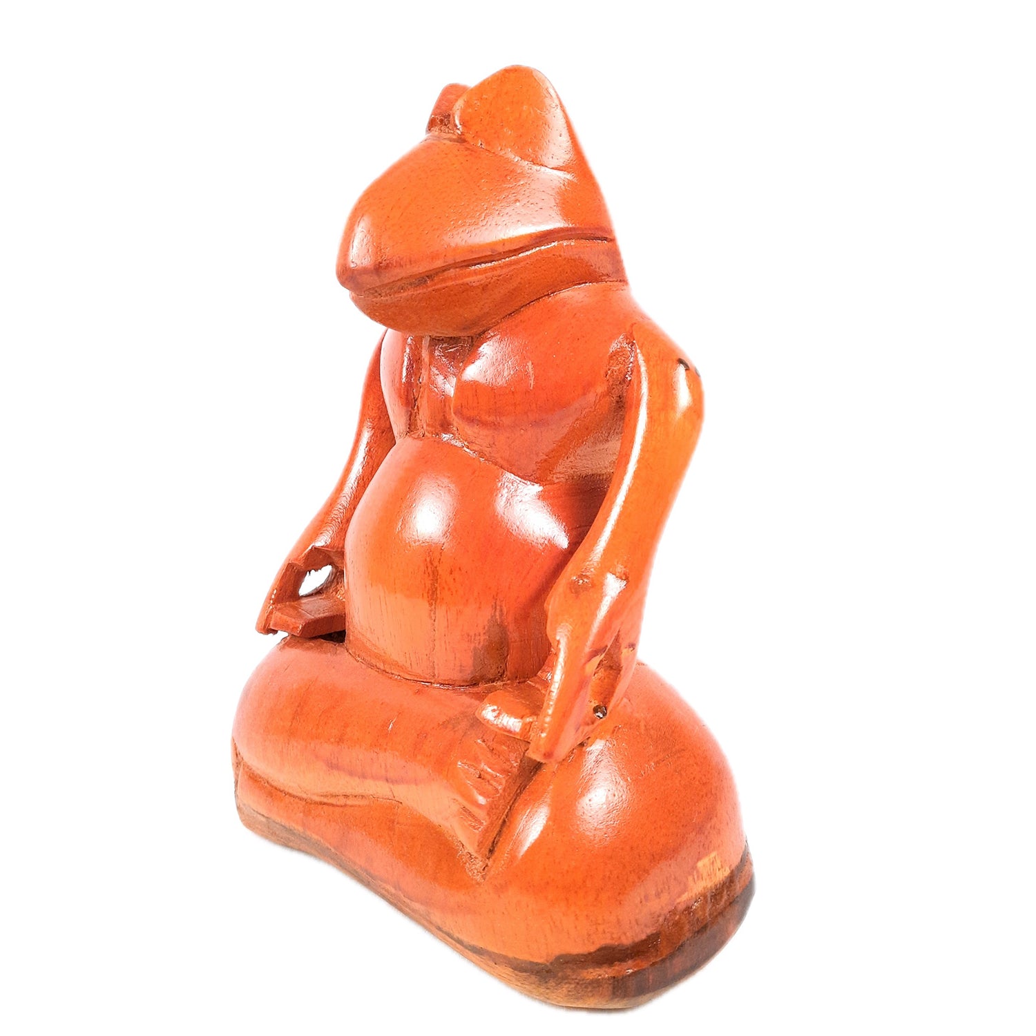 Meditating Frog Showpiece | wooden Animal Figurines - For Home, Table, Living Room, Office Desk Decor & Gifts - 10 Inch - Apkamart