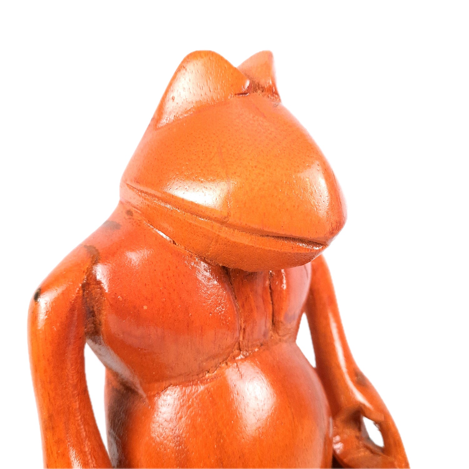 Meditating Frog Showpiece | wooden Animal Figurines - For Home, Table, Living Room, Office Desk Decor & Gifts - 10 Inch - Apkamart