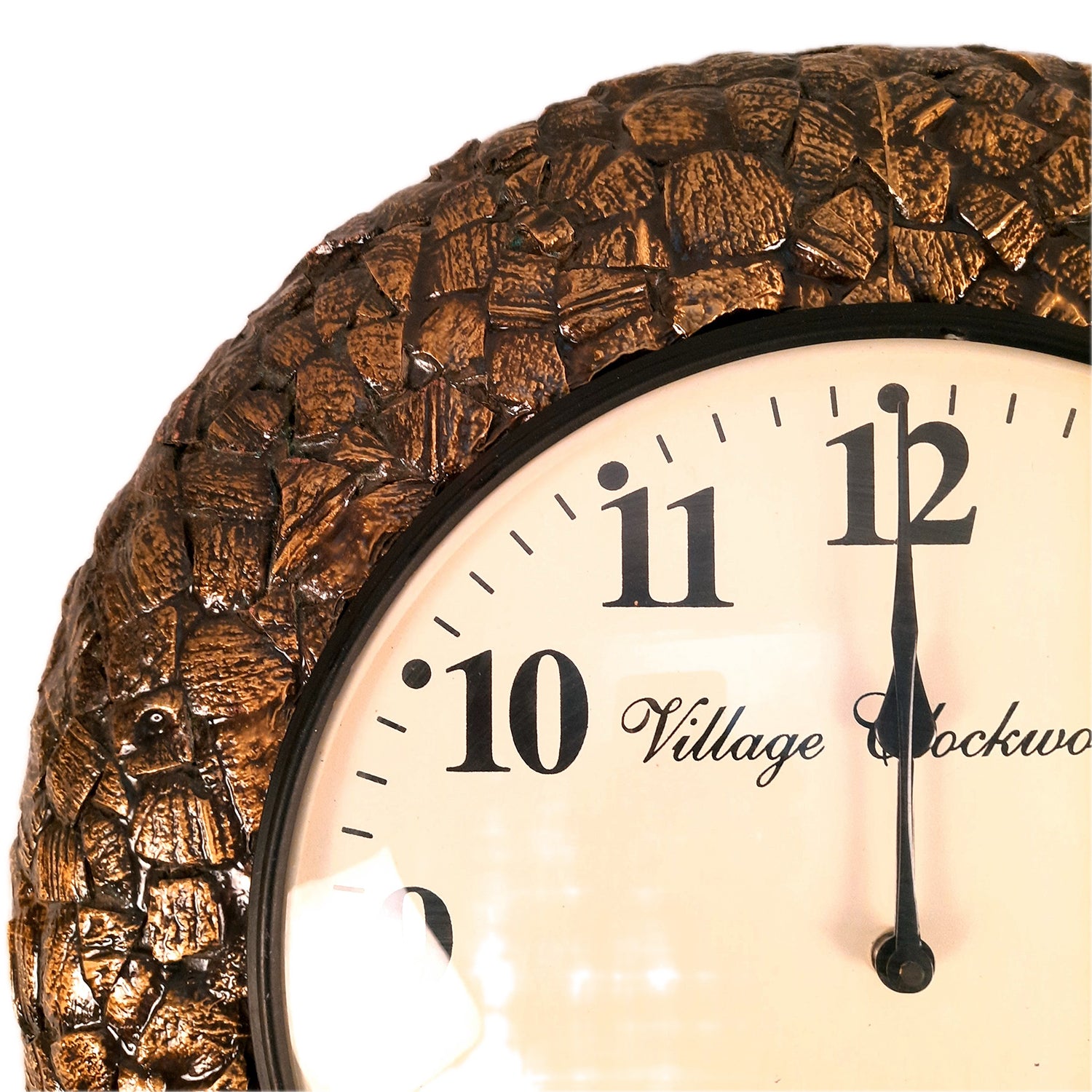 Wall Clock for Home | Wall Mount Analog Big Watch With Antique Brass Work - For Living Room, Bedroom, Hall, Office Decor & Gift - Apkamart