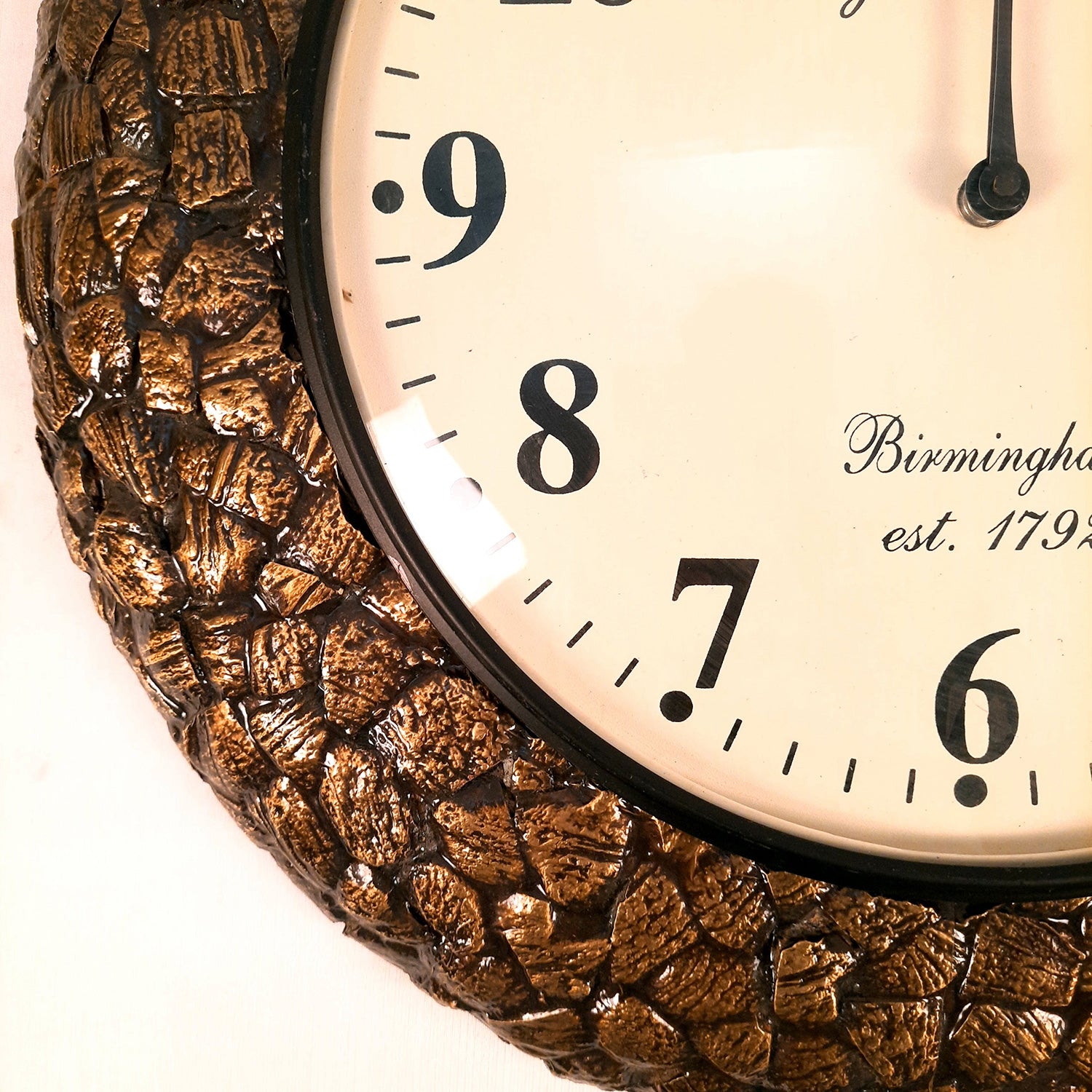 Wall Clock for Home | Wall Mount Analog Big Watch With Antique Brass Work - For Living Room, Bedroom, Hall, Office Decor & Gift - Apkamart