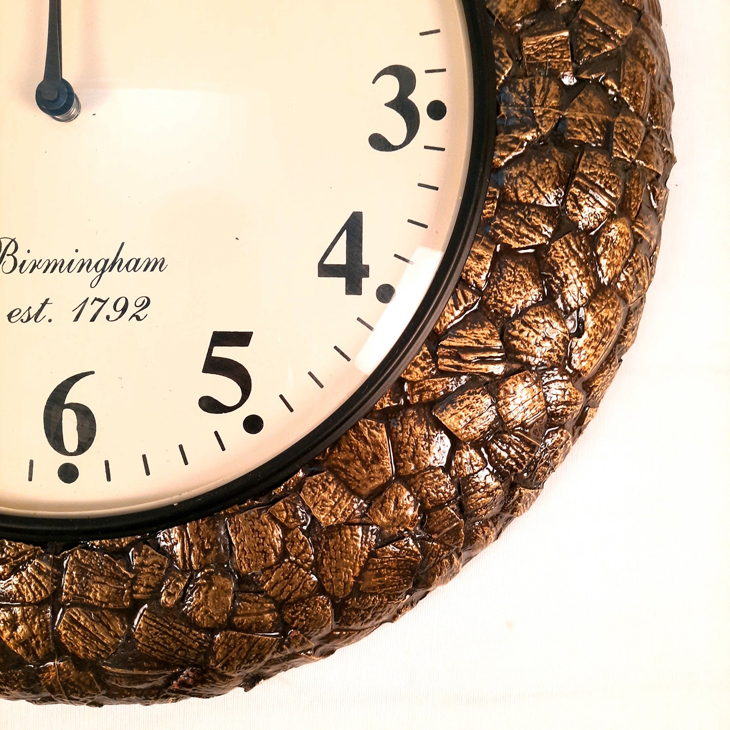 Wall Clock for Home | Wall Mount Analog Big Watch With Antique Brass Work - For Living Room, Bedroom, Hall, Office Decor & Gift - Apkamart