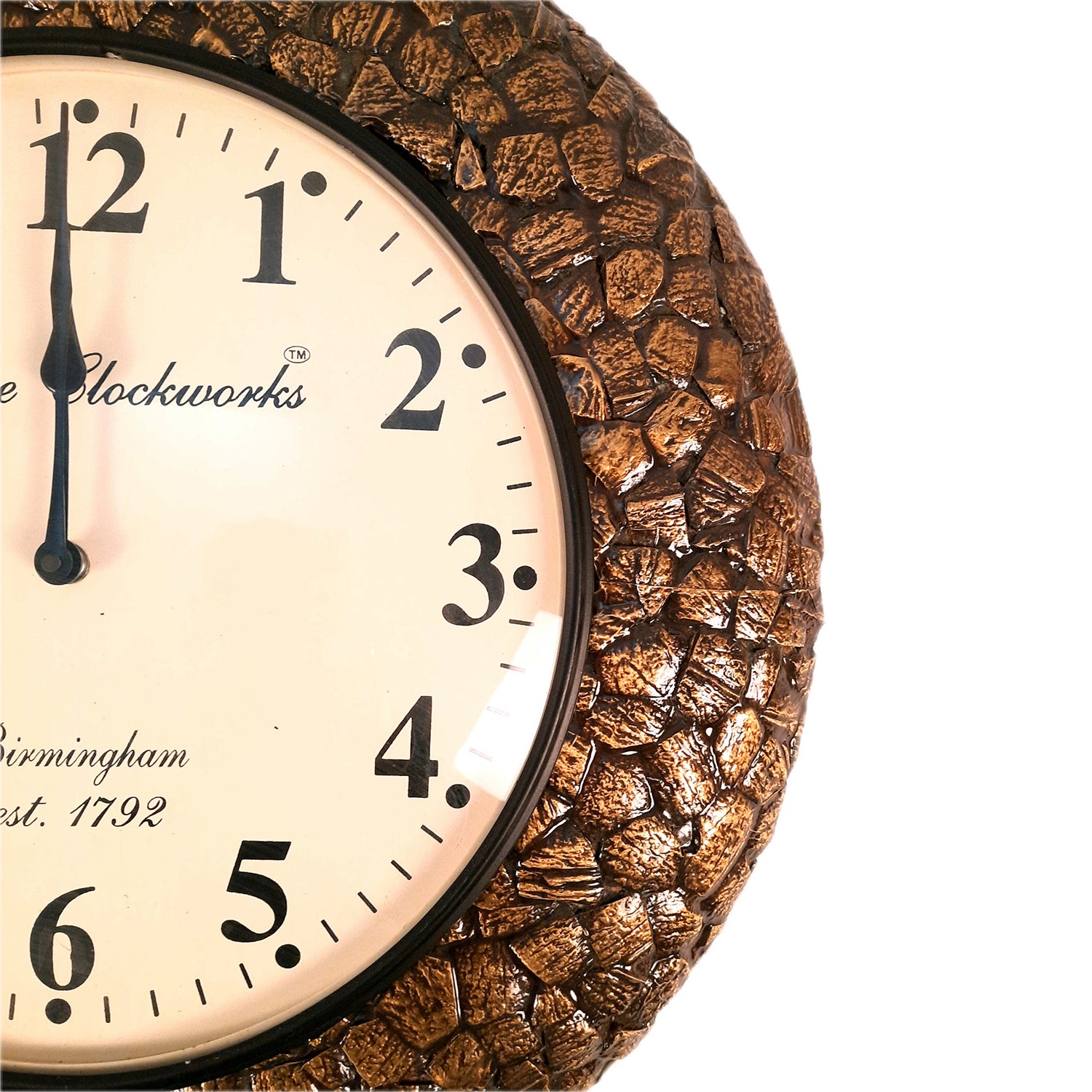 Wall Clock for Home | Wall Mount Analog Big Watch With Antique Brass Work - For Living Room, Bedroom, Hall, Office Decor & Gift - Apkamart