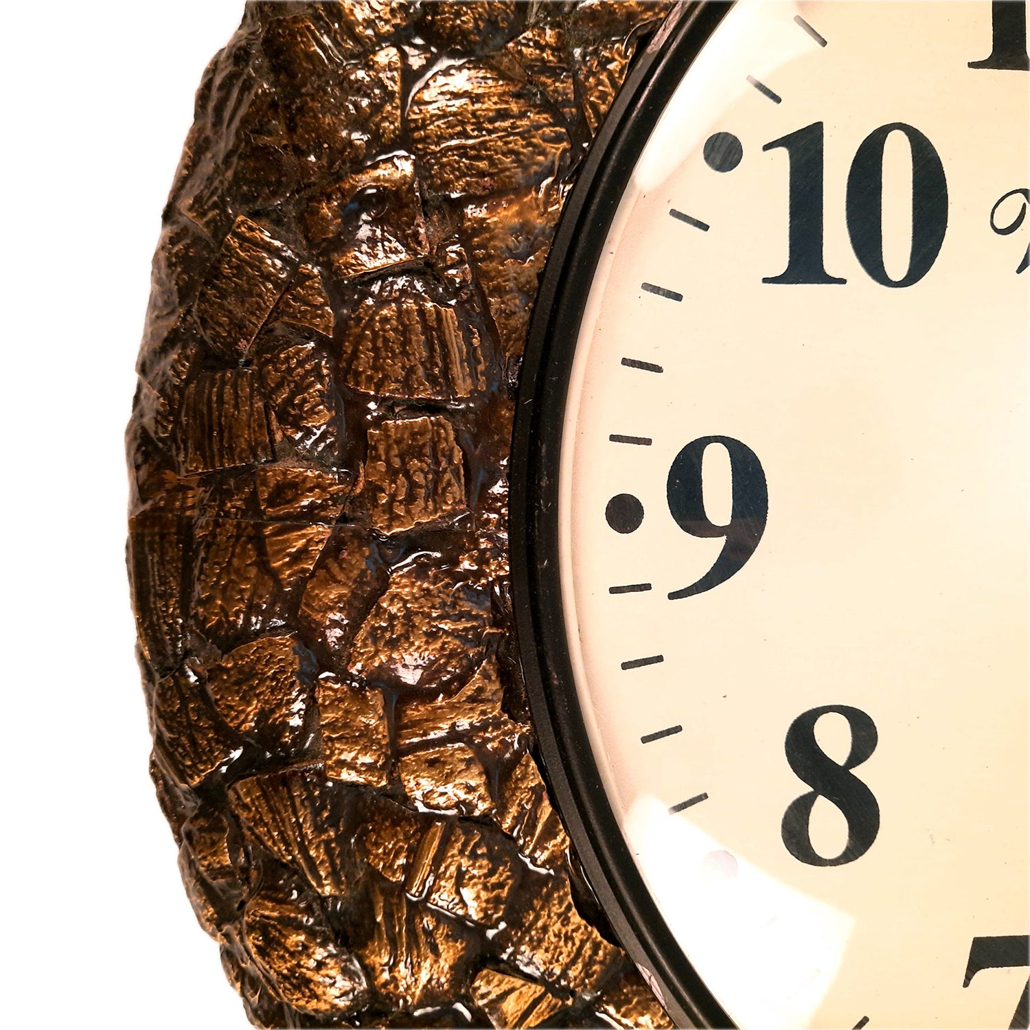 Wall Clock for Home | Wall Mount Analog Big Watch With Antique Brass Work - For Living Room, Bedroom, Hall, Office Decor & Gift - Apkamart