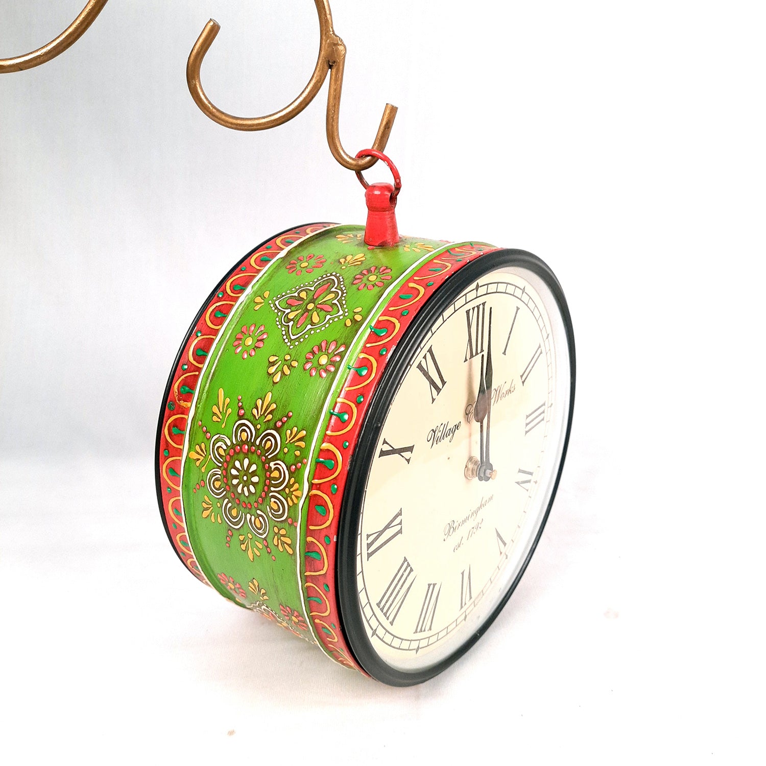 Victorian Station Clock | Vintage Railway Clocks - Double Sided Platform Watch | Antique Wall Hanging Clock - for Home, Living Room, Office Decor & Gifts - 10 inch - Apkamart