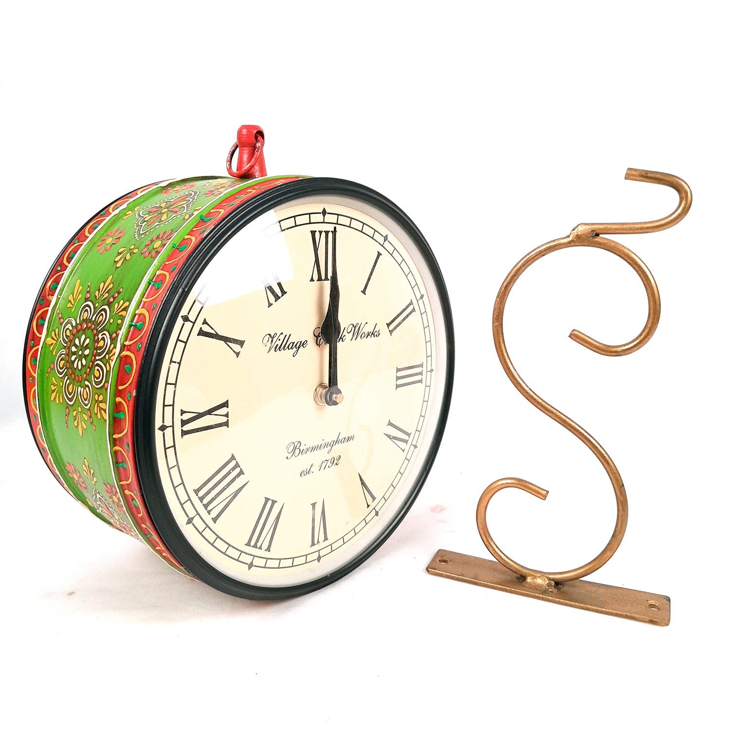 Victorian Station Clock | Vintage Railway Clocks - Double Sided Platform Watch | Antique Wall Hanging Clock - for Home, Living Room, Office Decor & Gifts - 10 inch - Apkamart