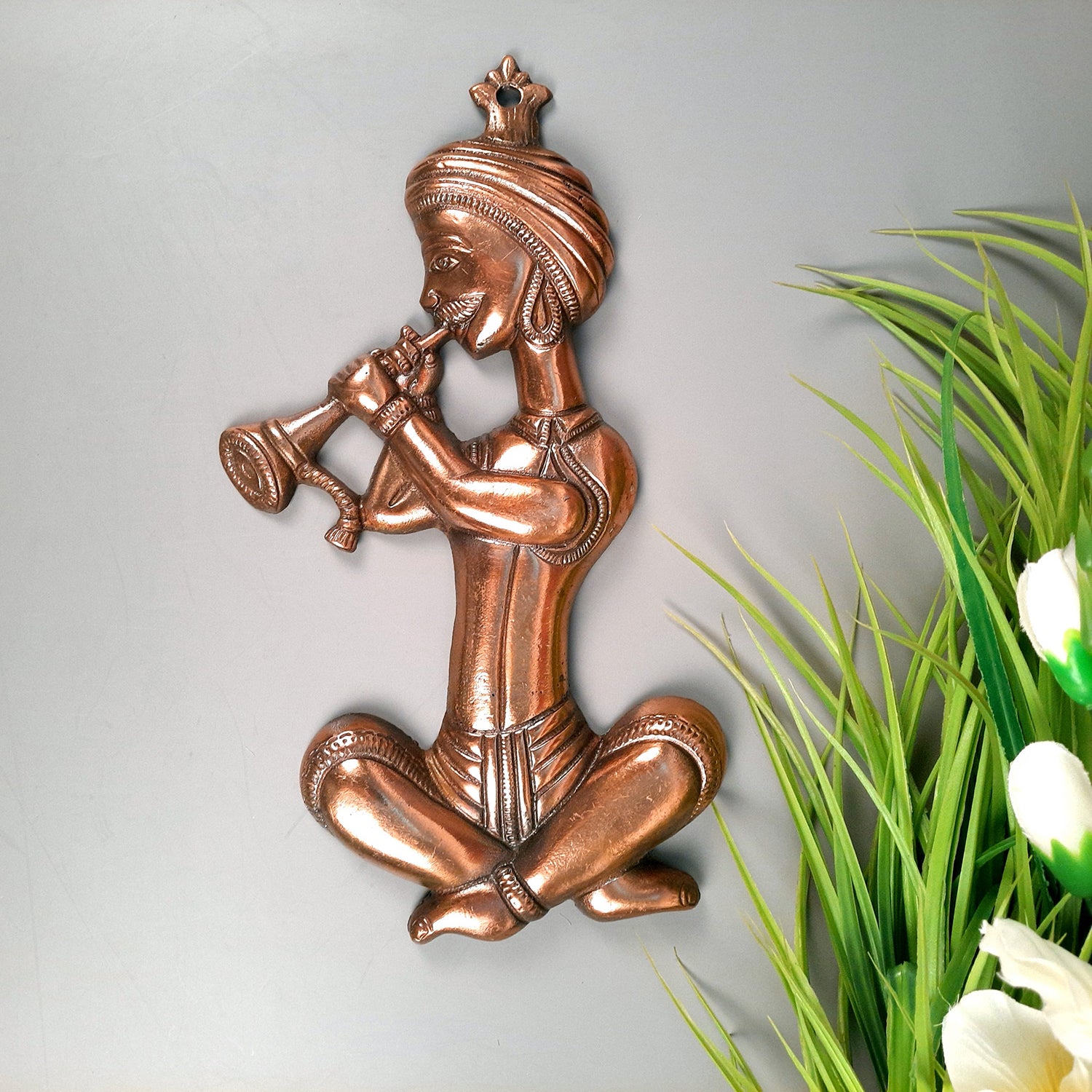 Wall Hanging Musician Design | Metal Wall Mount Showpiece Hangings - For Home, Living Room, Bedroom, Hall, Entrance Decor | Housewarming & Wedding Gift - 12 Inch - Apkamart