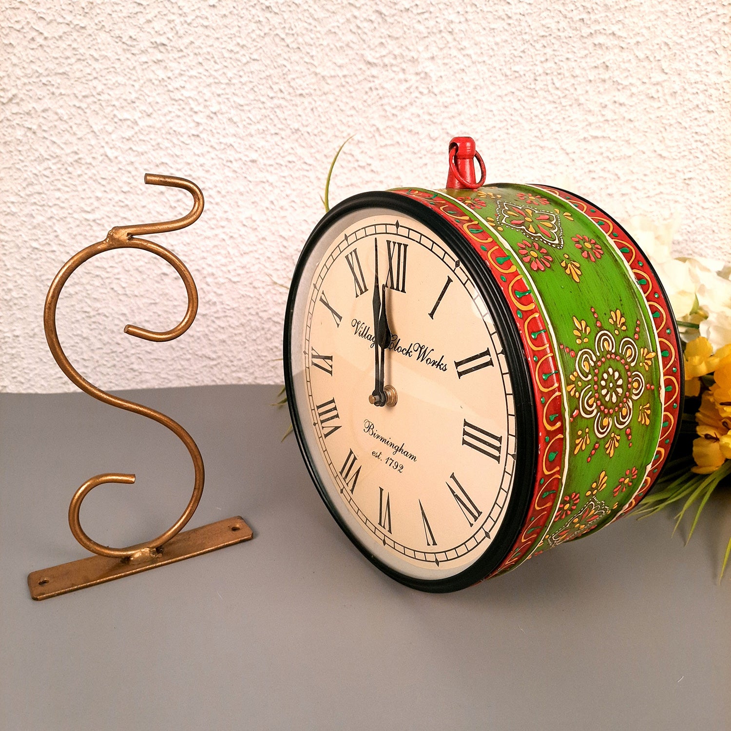 Victorian Station Clock | Vintage Railway Clocks - Double Sided Platform Watch | Antique Wall Hanging Clock - for Home, Living Room, Office Decor & Gifts - 10 inch - Apkamart