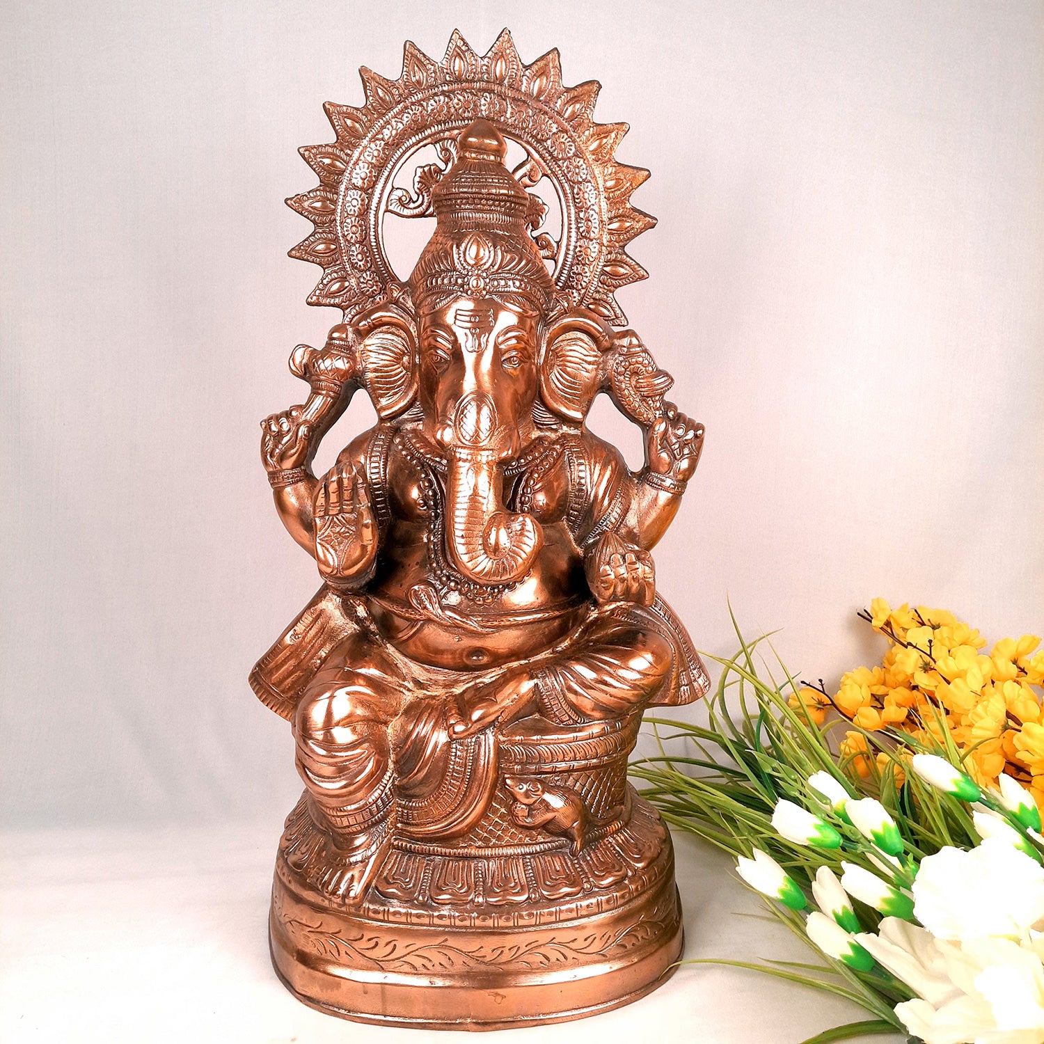 Ganesh Idol | Lord Ganesha Statue Murti |Religoius & Spiritual Art - For Puja, Home & Entrance Living Room Decor & Gift - 21 Inch - Apkamart