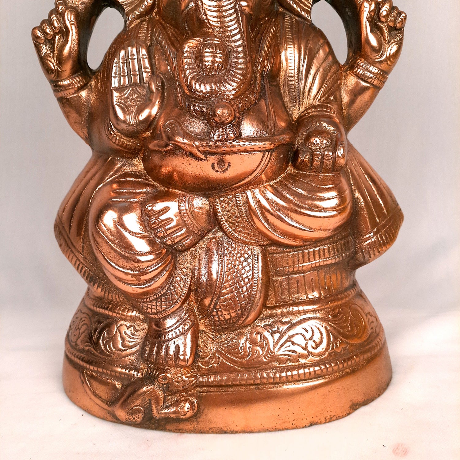 Ganesh Statue | Lord Ganesha Idol - for Home, Puja, Living Room, Entrance & Office Decor | Antique Idol for Religious & Spiritual Decor - 15 Inch - Apkamart