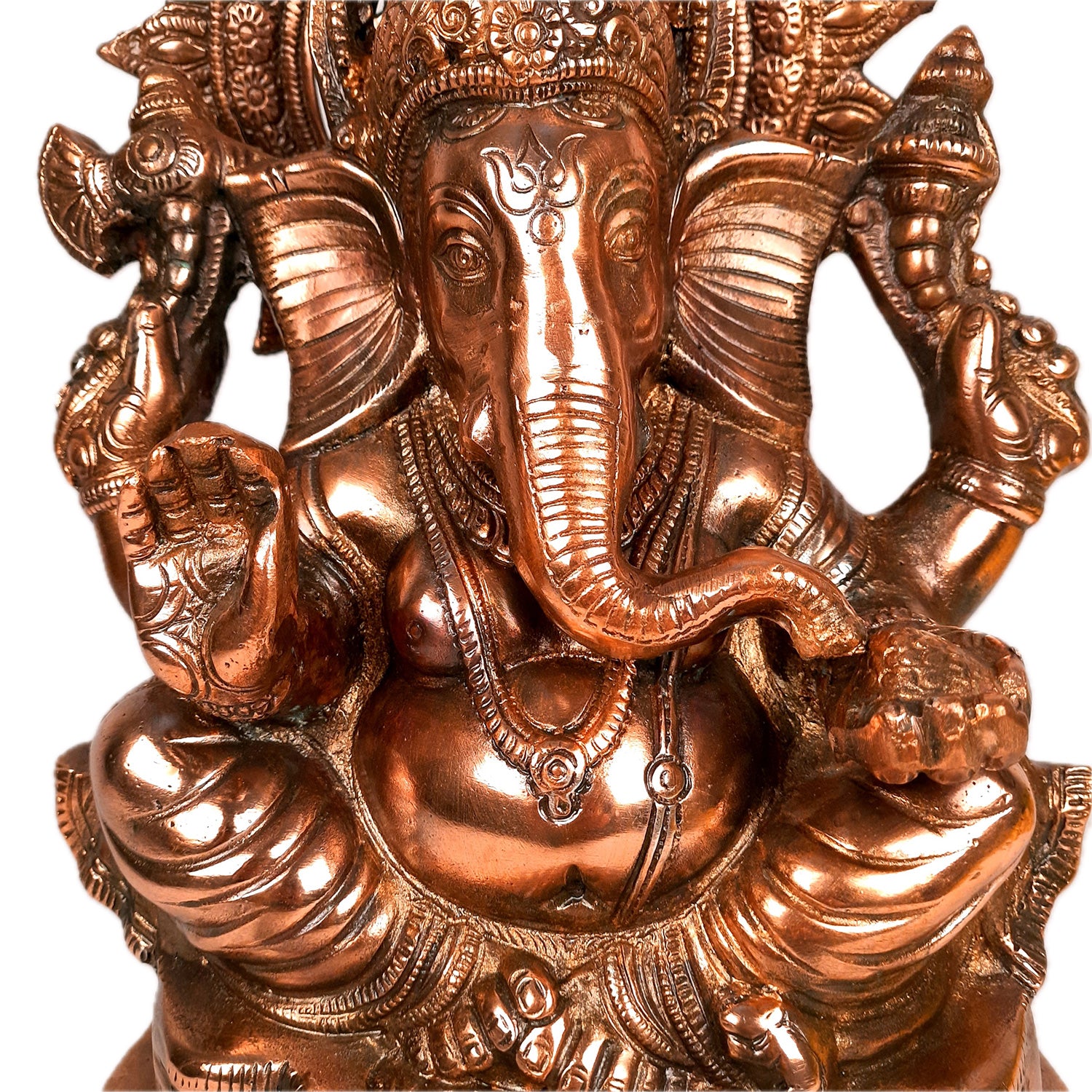 Lord Ganesh Idol | Metal Ganesha Statue | Ganpati Murti - for Home, Entrance, Puja & Religious Decor & Gift - 15 Inch - Apkamart