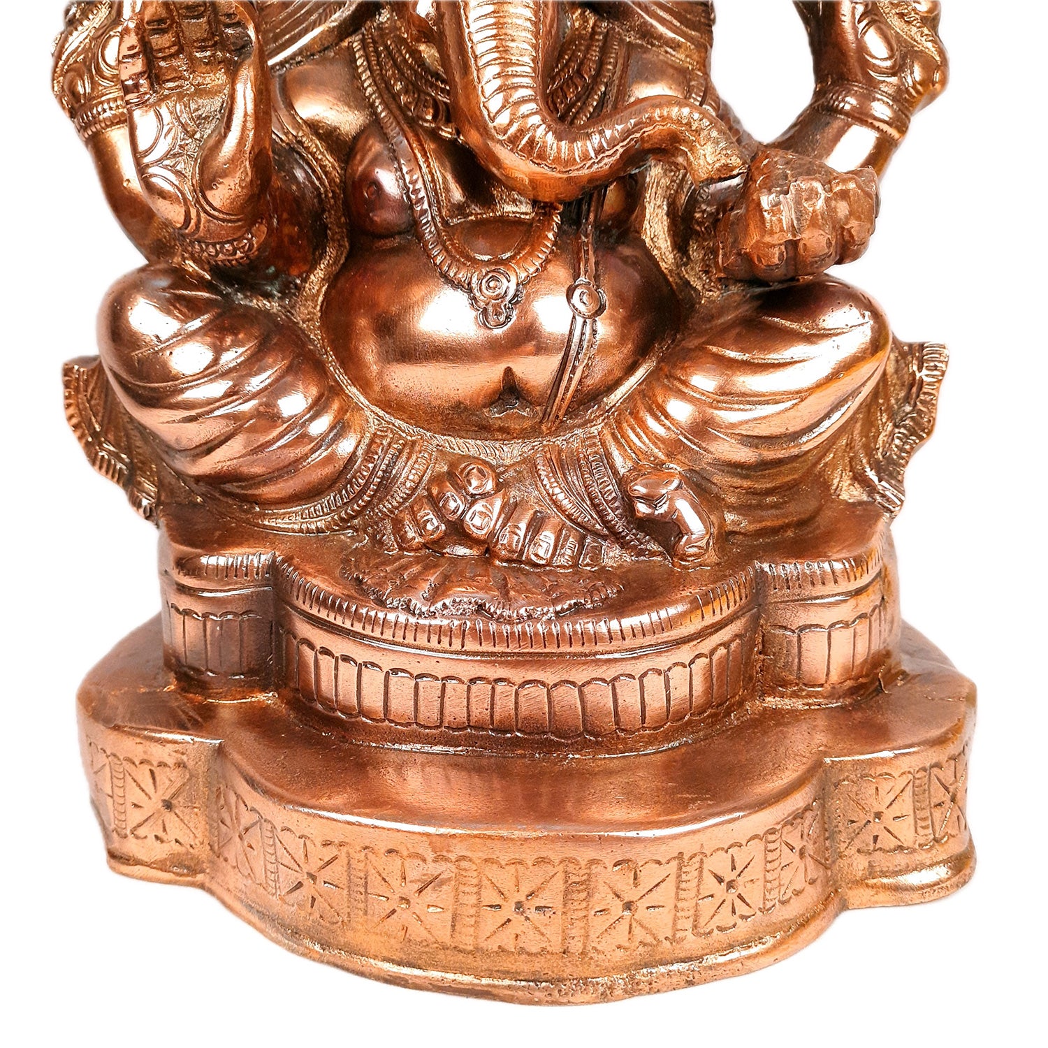 Lord Ganesh Idol | Metal Ganesha Statue | Ganpati Murti - for Home, Entrance, Puja & Religious Decor & Gift - 15 Inch - Apkamart