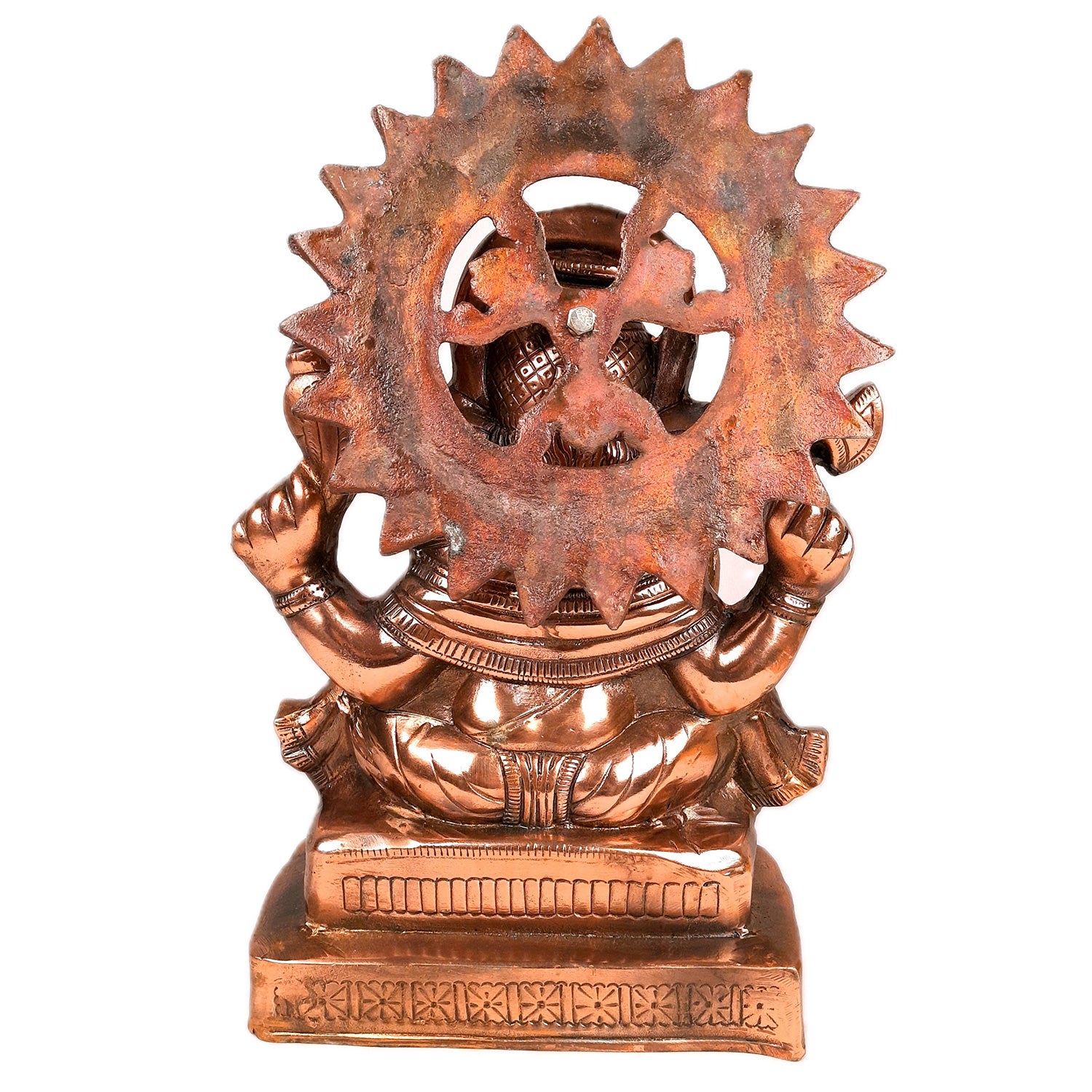 Lord Ganesh Idol | Metal Ganesha Statue | Ganpati Murti - for Home, Entrance, Puja & Religious Decor & Gift - 15 Inch - Apkamart