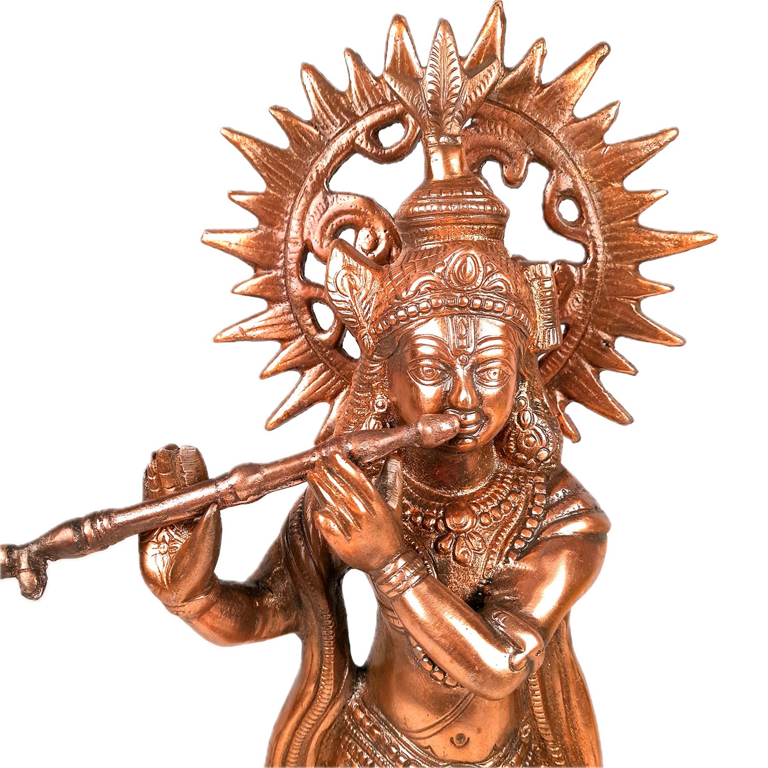 Krishna Statue | Shri Krishna Idol Playing Flute Design | Lord Krishna Murti - for Home, Living Room, Office, Puja , Entrance Decoration & Gifts - Apkamart