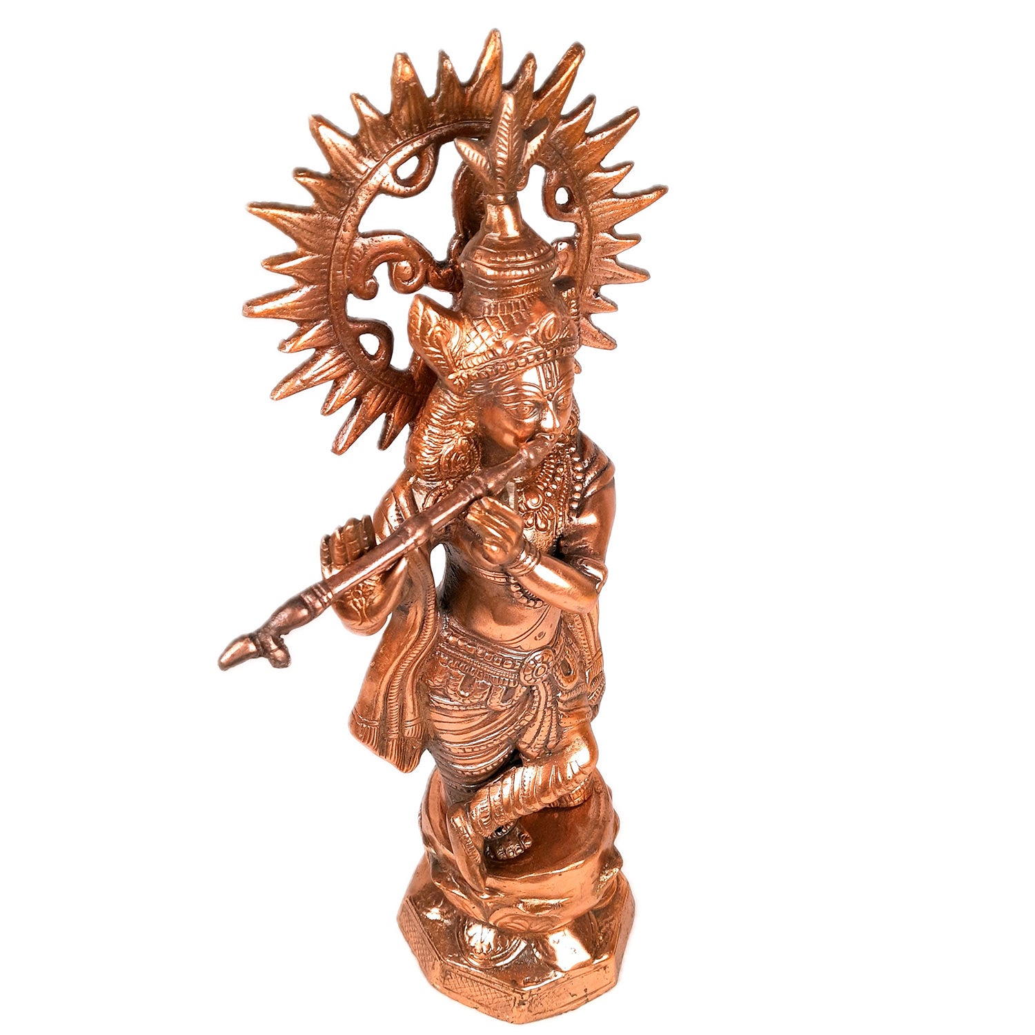 Krishna Statue | Shri Krishna Idol Playing Flute Design | Lord Krishna Murti - for Home, Living Room, Office, Puja , Entrance Decoration & Gifts - Apkamart