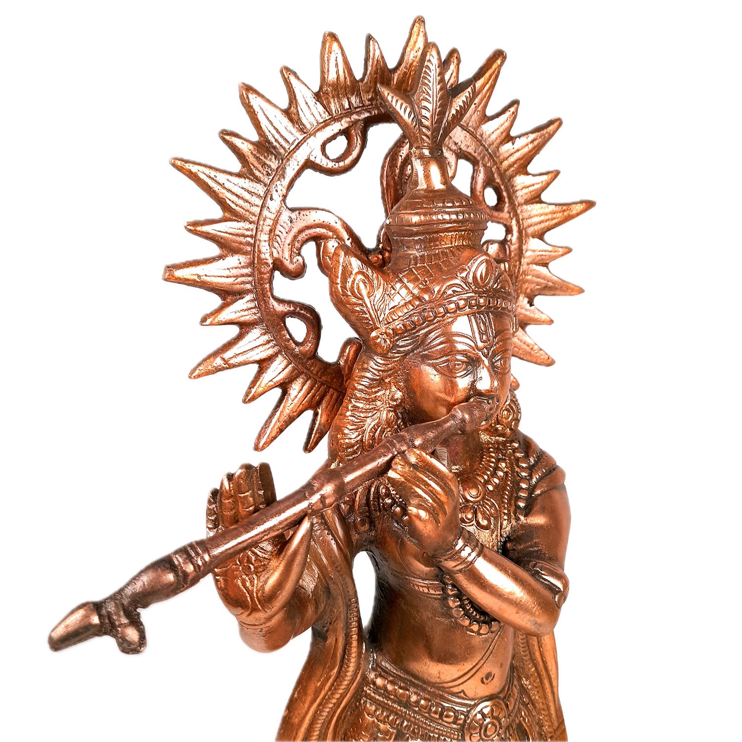 Krishna Statue | Shri Krishna Idol Playing Flute Design | Lord Krishna Murti - for Home, Living Room, Office, Puja , Entrance Decoration & Gifts - Apkamart