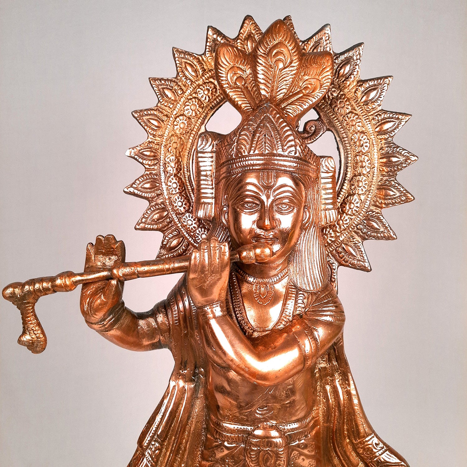 Krishna Idol | Shri Krishna Statue | Lord Krishna Metal Murti - for Puja, Home, Table, Living Room, Office Desk, Entrance Decoration & Gift - Apkamart