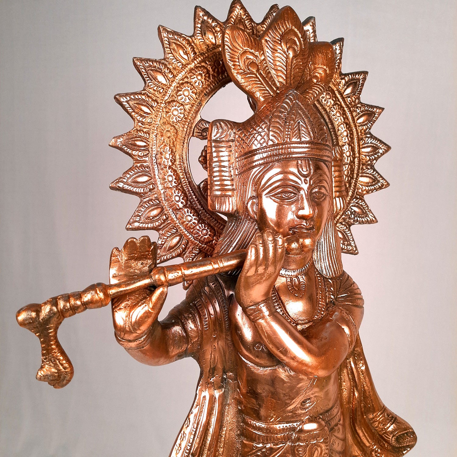 Krishna Idol | Shri Krishna Statue | Lord Krishna Metal Murti - for Puja, Home, Table, Living Room, Office Desk, Entrance Decoration & Gift - Apkamart