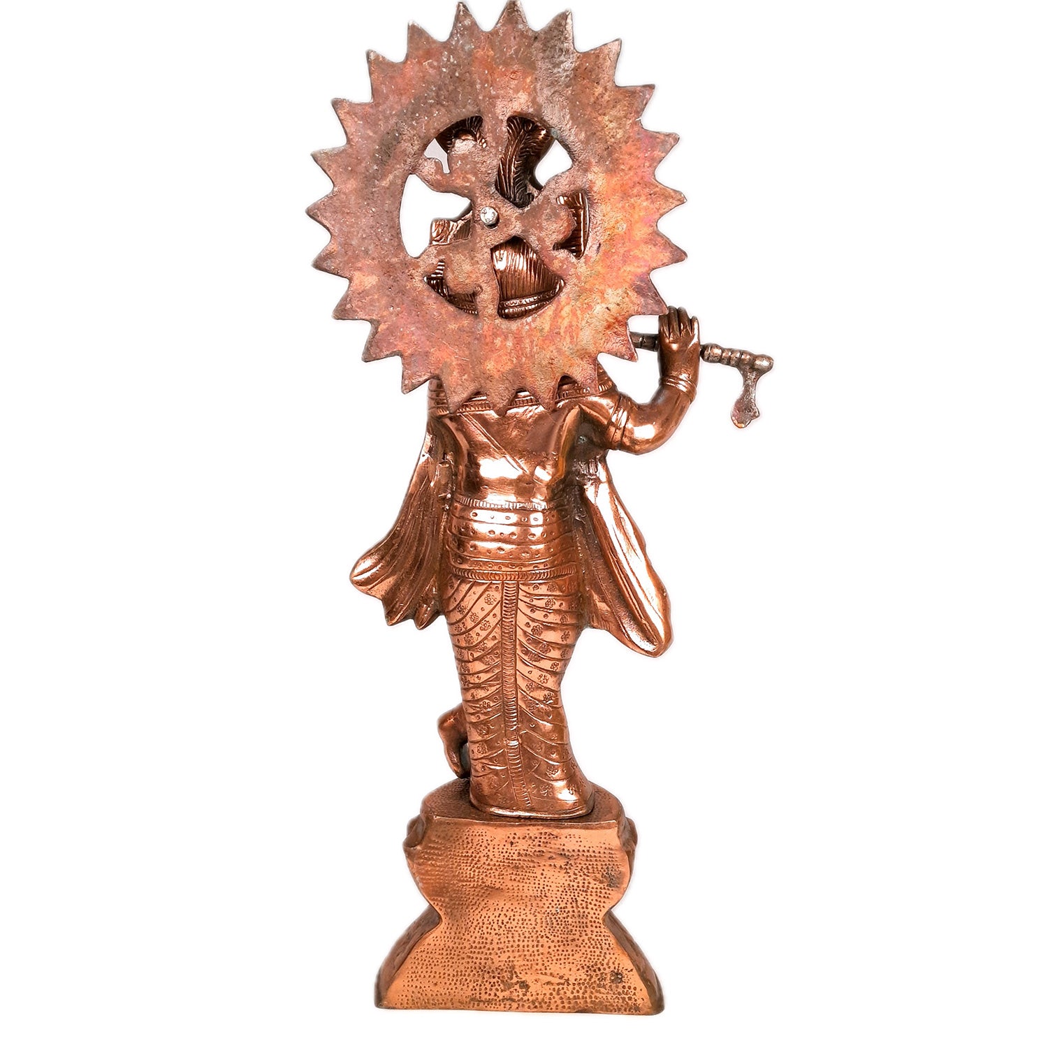 Krishna Idol | Shri Krishna Statue | Lord Krishna Metal Murti - for Puja, Home, Table, Living Room, Office Desk, Entrance Decoration & Gift - Apkamart