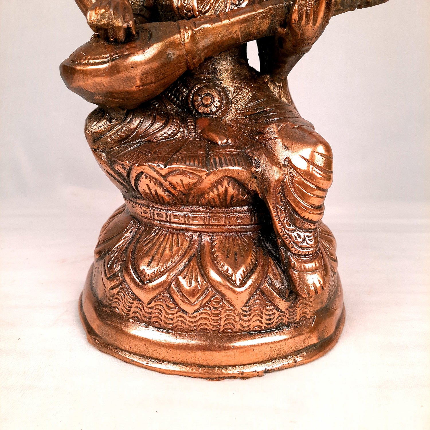 Saraswati Idol | Goddess Sarasvati Playing Veena Statue | Religoius & Spiritual Art - For Puja, Home & Entrance, Living Room & Gift - Apkamart