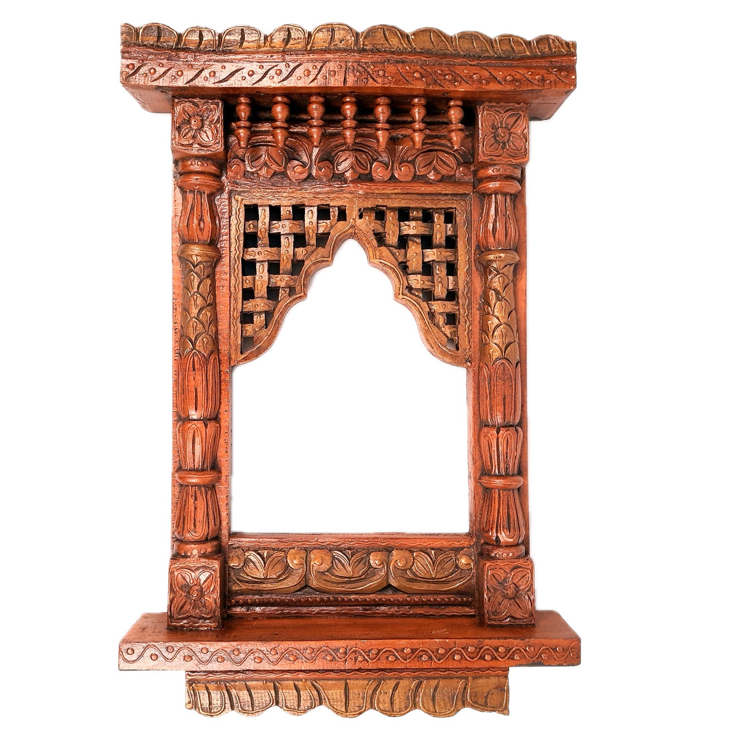 Jharokha Wall Hanging | Wooden Jharokha Frame Hangings - For Home, Wall Decor, Frames, Living room, Entrance Decoration & Gifts - Apkamart