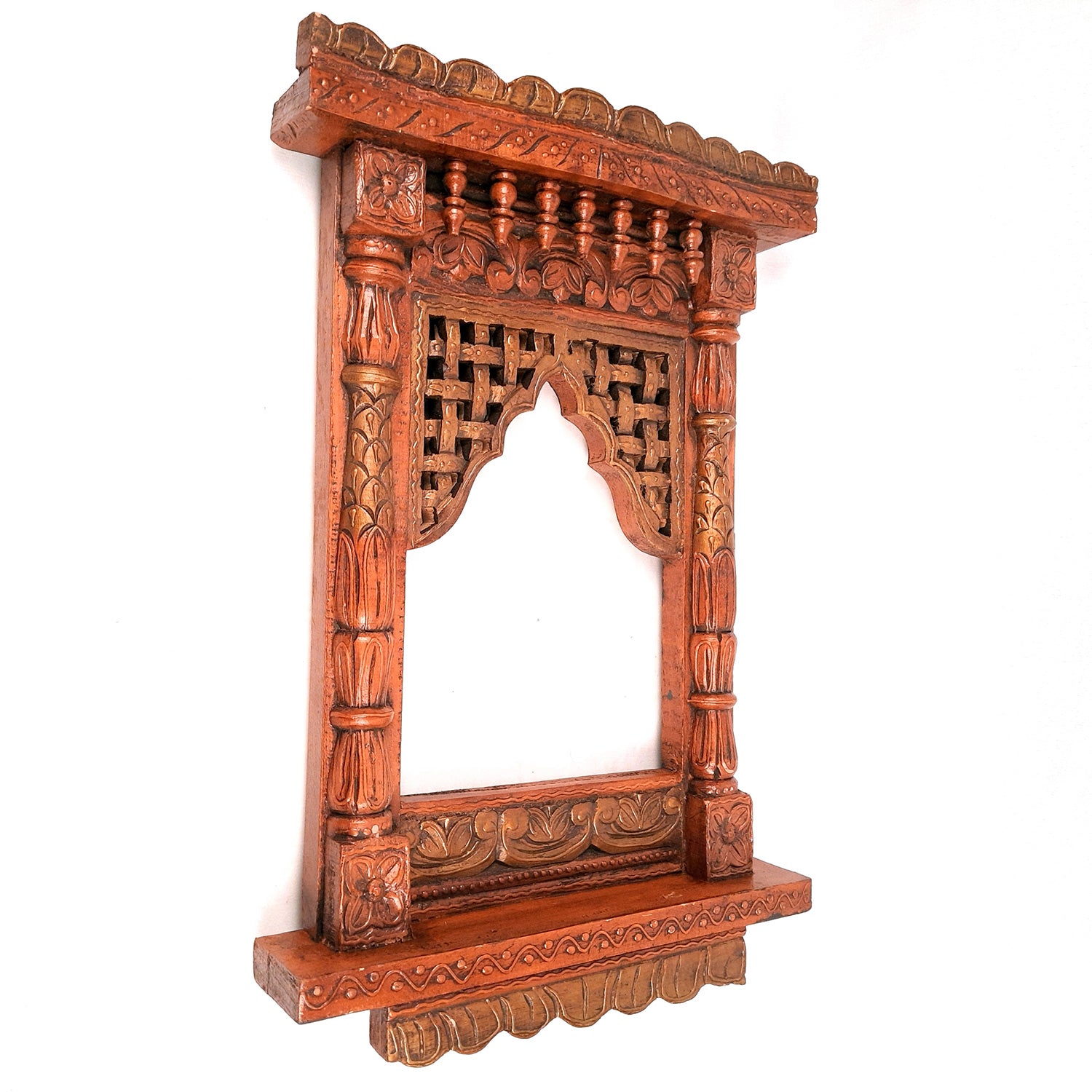 Jharokha Wall Hanging | Wooden Jharokha Frame Hangings - For Home, Wall Decor, Frames, Living room, Entrance Decoration & Gifts - Apkamart