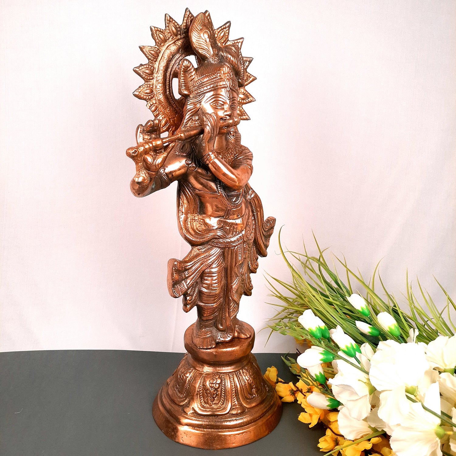 Shri Krishna Statue | Lord Krishna Idol Big | Religious & Spiritual Art Sculpture - for Gift, Home, Living Room, Office, Puja Room Decoration - 24 inch - Apkamart