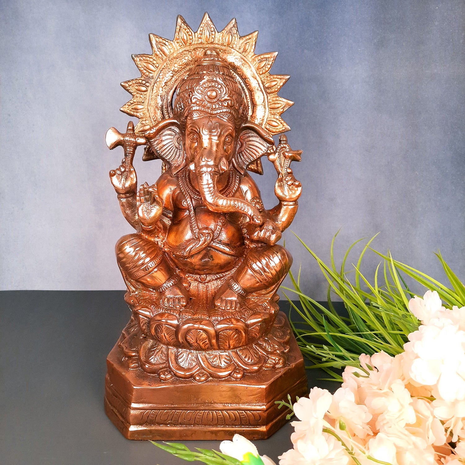Ganesh Murti | Shri Ganesha Statue - for Diwali & Housewarming Gift | Religious & Spiritual Art - for Puja, Home, Entrance & Living Room Decor - 15 Inch - Apkamart