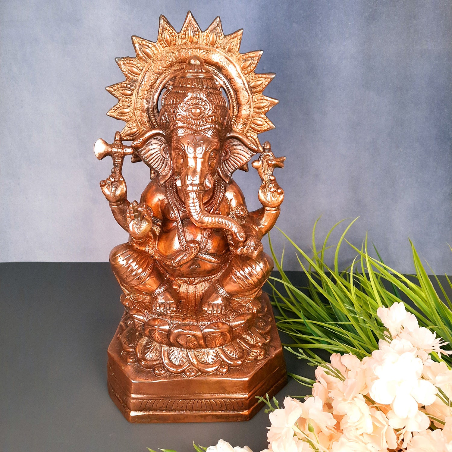 Ganesh Murti | Shri Ganesha Statue - for Diwali & Housewarming Gift | Religious & Spiritual Art - for Puja, Home, Entrance & Living Room Decor - 15 Inch - Apkamart