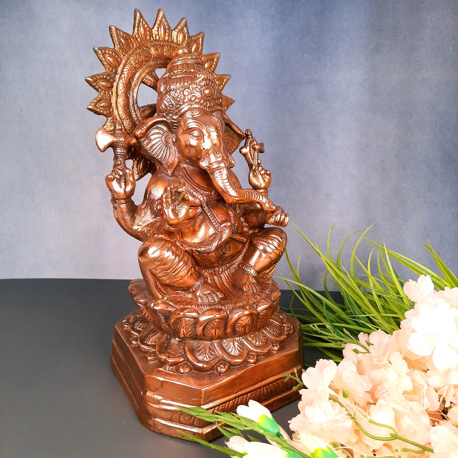 Ganesh Murti | Shri Ganesha Statue - for Diwali & Housewarming Gift | Religious & Spiritual Art - for Puja, Home, Entrance & Living Room Decor - 15 Inch - Apkamart