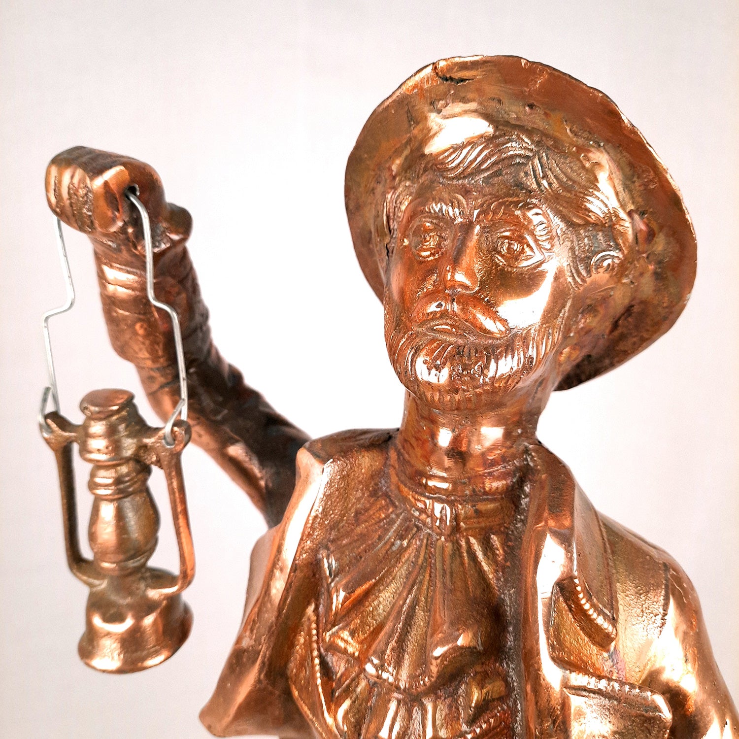 Showpiece Man Holding Lamp| Decorative Vintage Statue Big - For Home, Corners, Living Room Decor & Gifts - 26 Inch - Apkamart