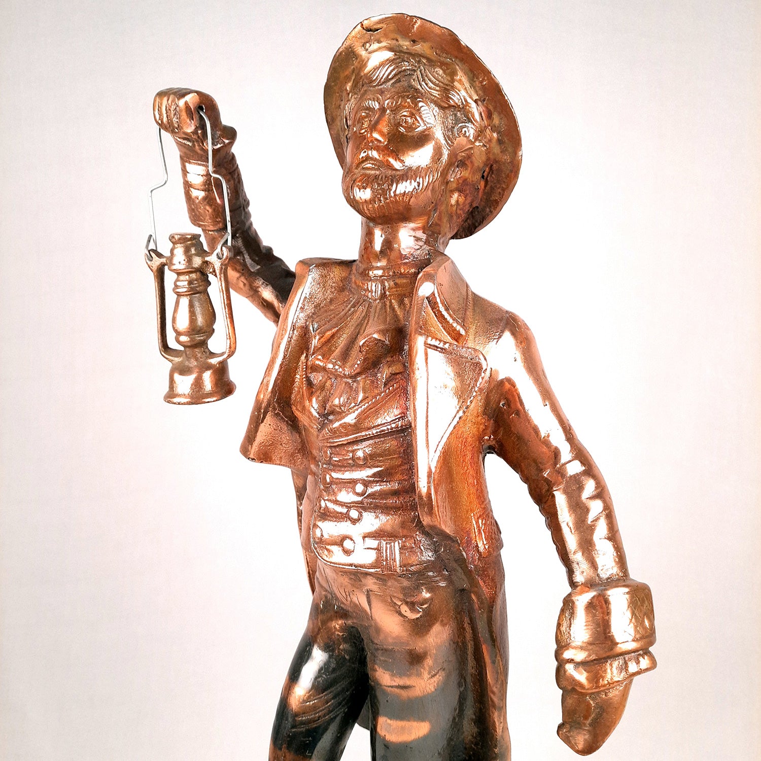 Showpiece Man Holding Lamp| Decorative Vintage Statue Big - For Home, Corners, Living Room Decor & Gifts - 26 Inch - Apkamart