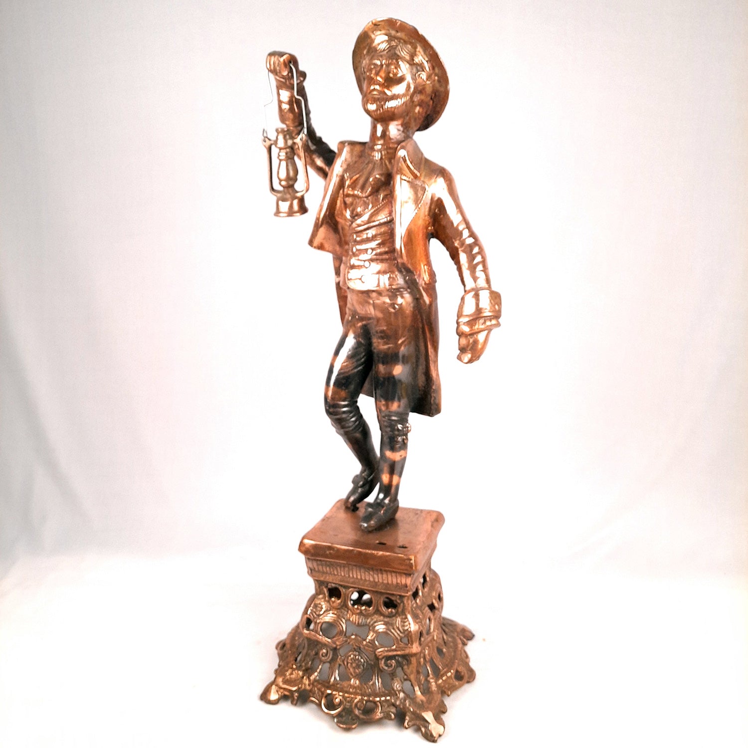 Showpiece Man Holding Lamp| Decorative Vintage Statue Big - For Home, Corners, Living Room Decor & Gifts - 26 Inch - Apkamart