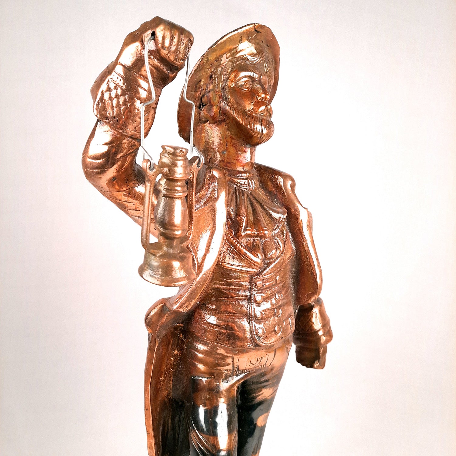 Showpiece Man Holding Lamp| Decorative Vintage Statue Big - For Home, Corners, Living Room Decor & Gifts - 26 Inch - Apkamart