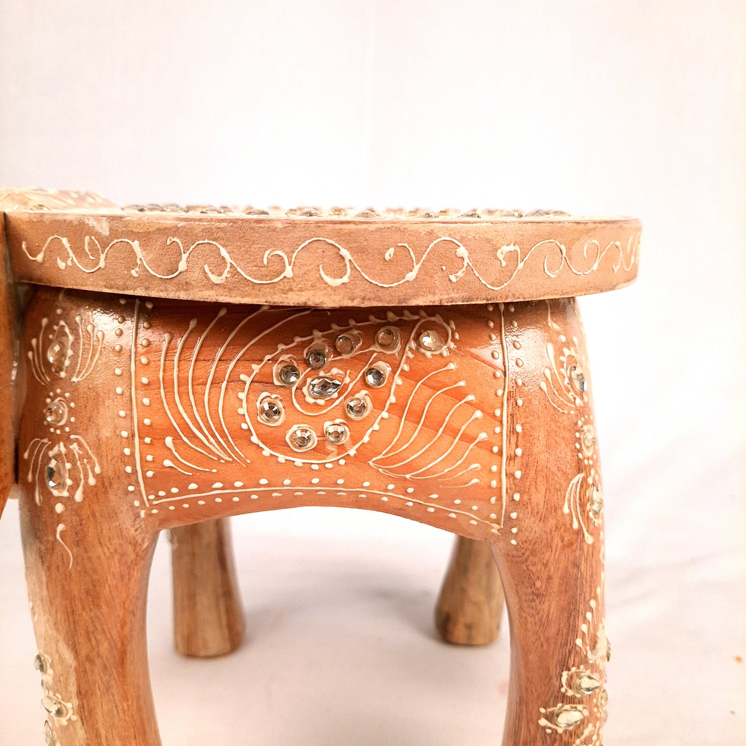 Elephant Showpiece - Stool Design | Elephant Table Showpiece - For Placing Small Pots & Tea Lights - For Home, Living Room Decor & Gifts - 8 Inch - Apkamart #Style_Design 4