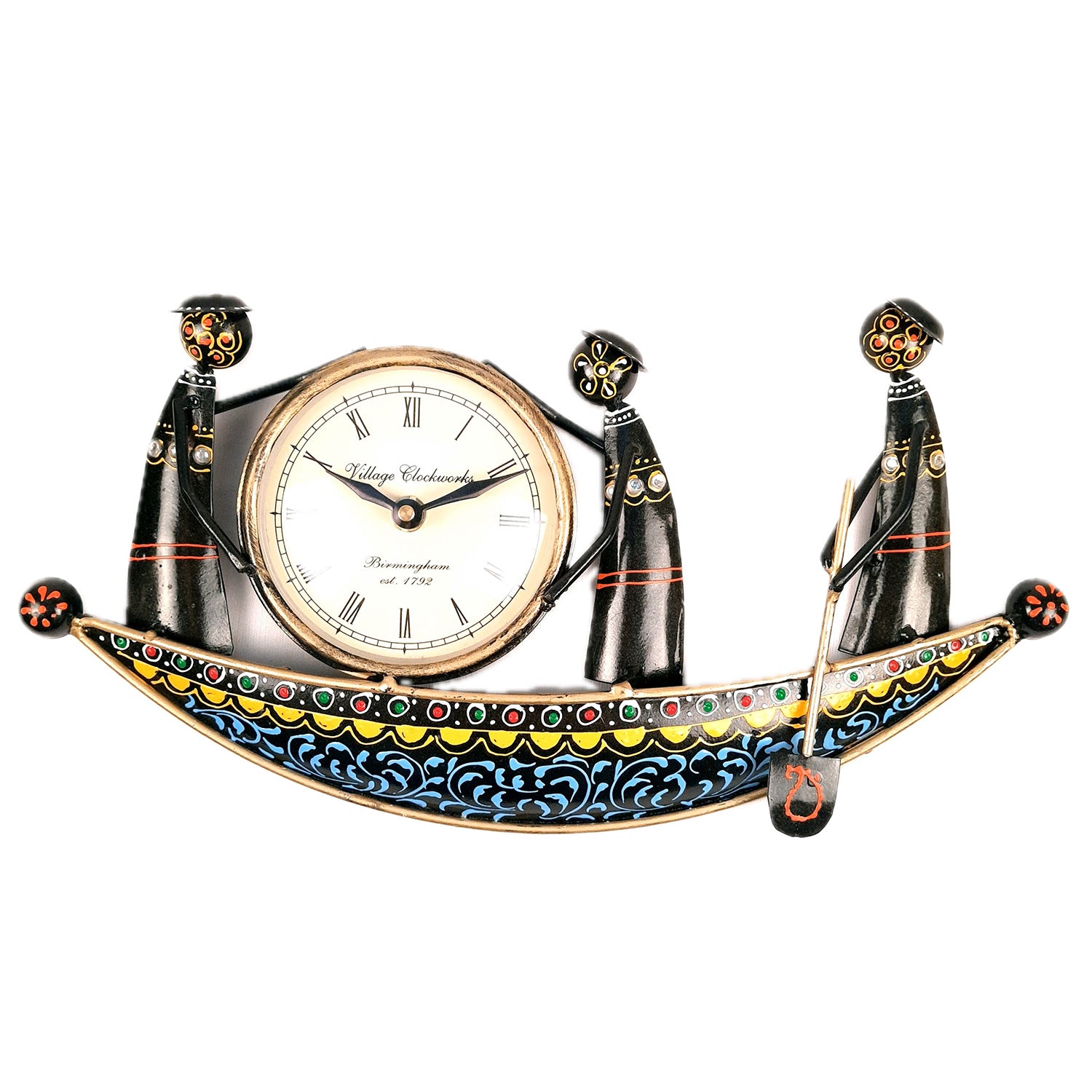 Decorative Boat Design Wall Clock | Wall Clock Decor - for Kids Room - 7 Inch-Apkamart #Color_Black