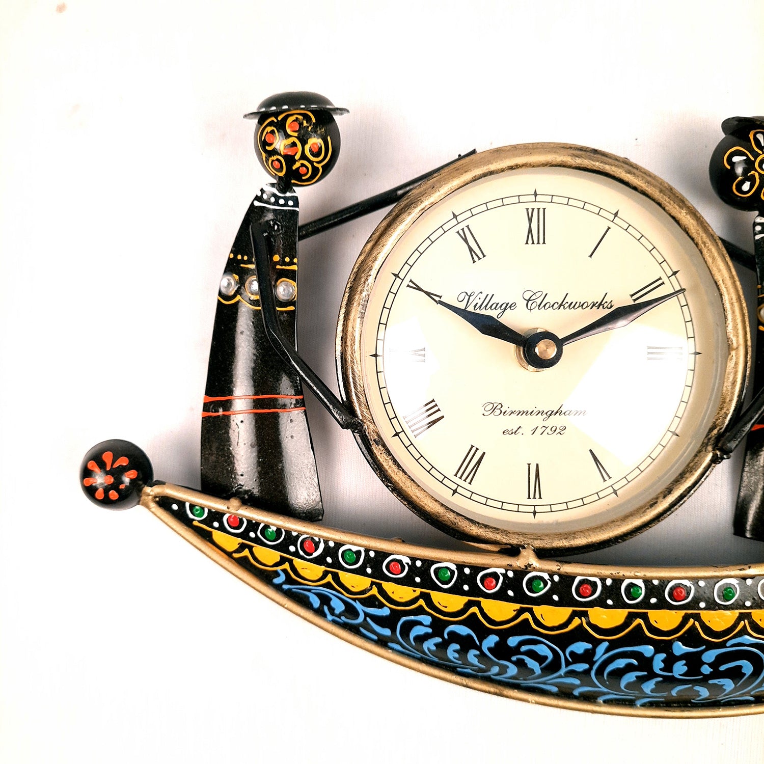 Decorative Boat Design Wall Clock | Wall Clock Decor - for Kids Room - 7 Inch-Apkamart #Color_Black