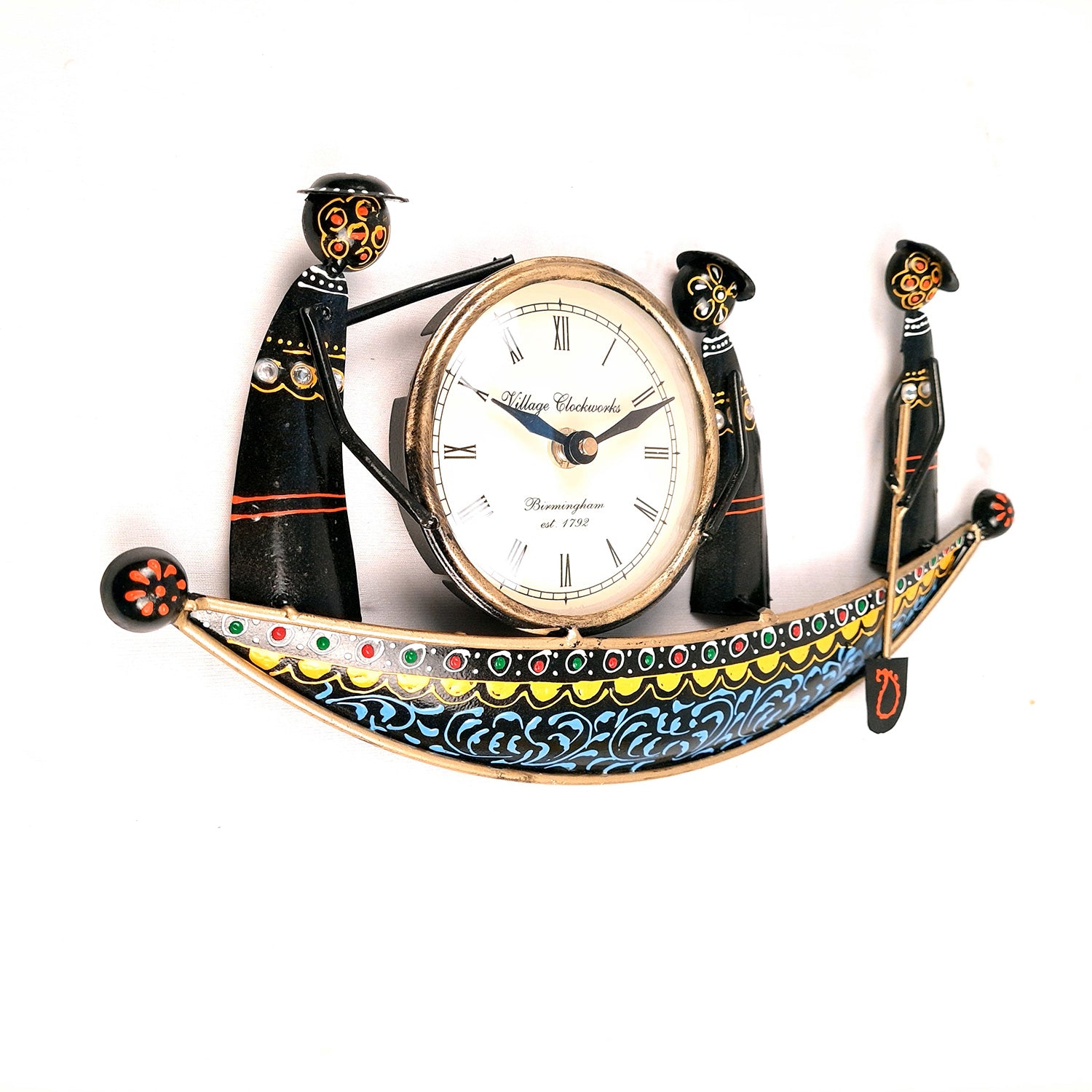 Decorative Boat Design Wall Clock | Wall Clock Decor - for Kids Room - 7 Inch-Apkamart #Color_Black