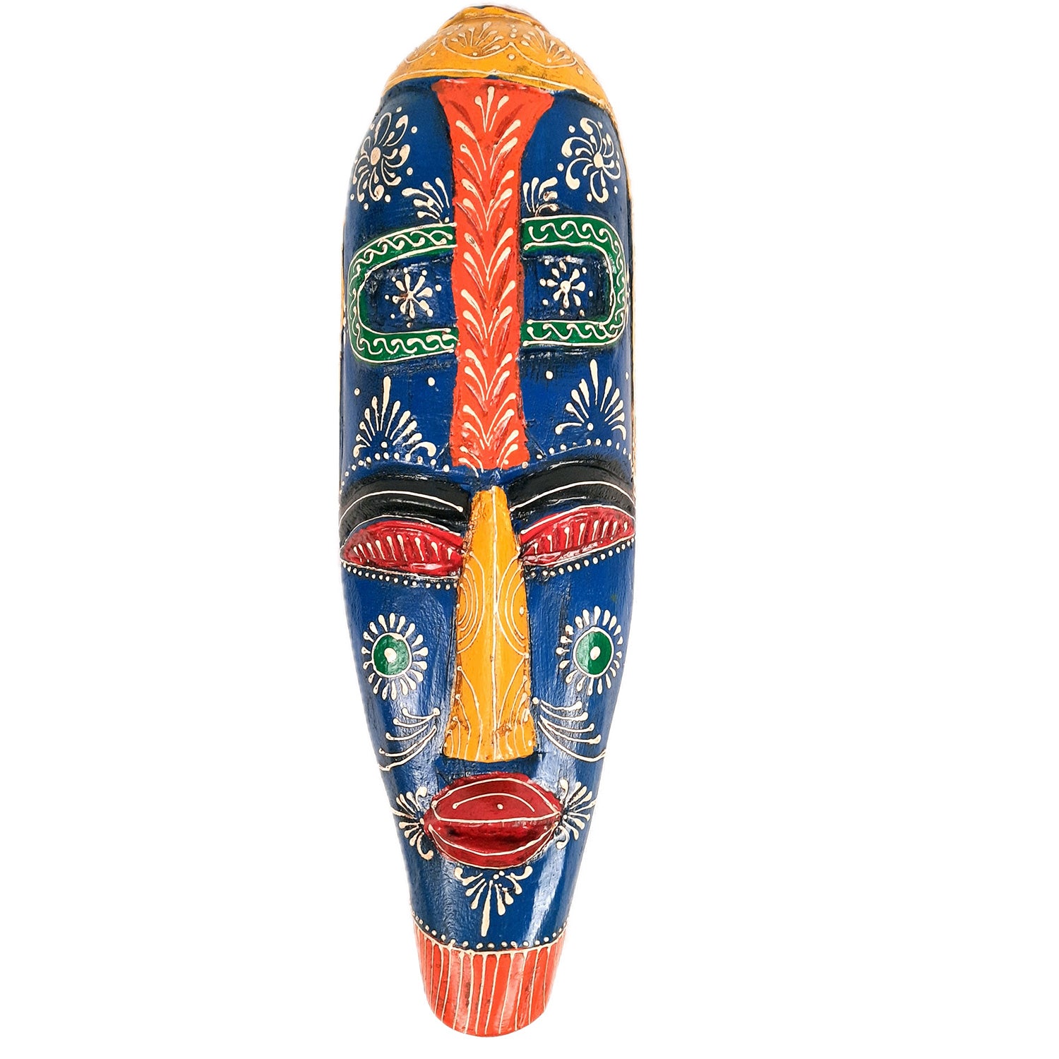 Tribal Mask Wall Hanging - for Home | Office | Cafes & Home Interior Decor - 18 inch - Apkamart #Color_Blue