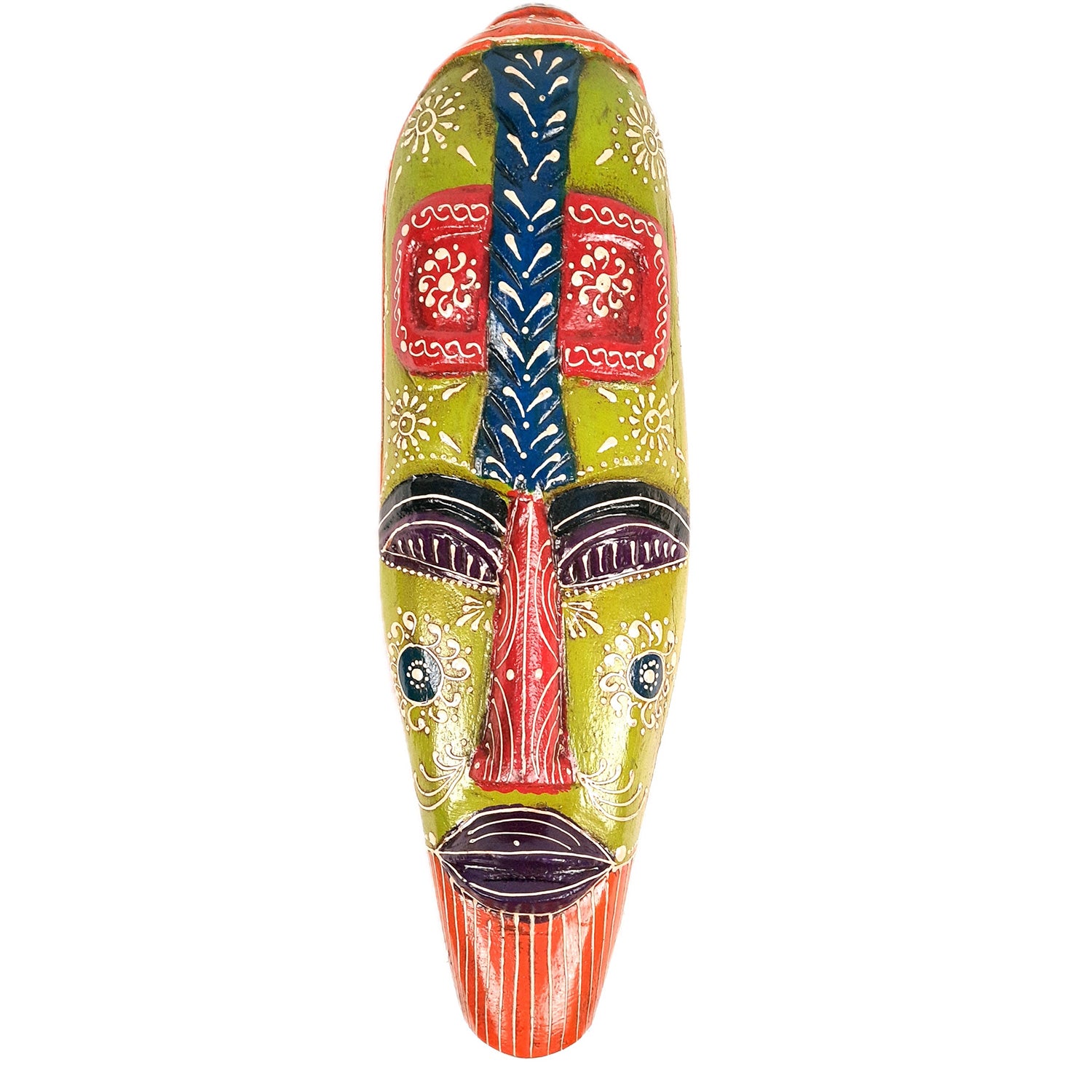 Tribal Mask Wall Hanging - for Home | Office | Cafes & Home Interior Decor - 18 inch - Apkamart #Color_Green