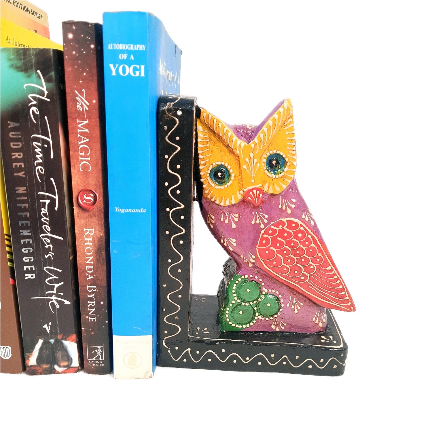 Wooden Book Ends - Owl Design | Quirky Book Organizer | Book Racks Shelf - For Home, Table, Shelves, Kids Room, Study, Office Decor & Gifts -8 Inch - Apkamart